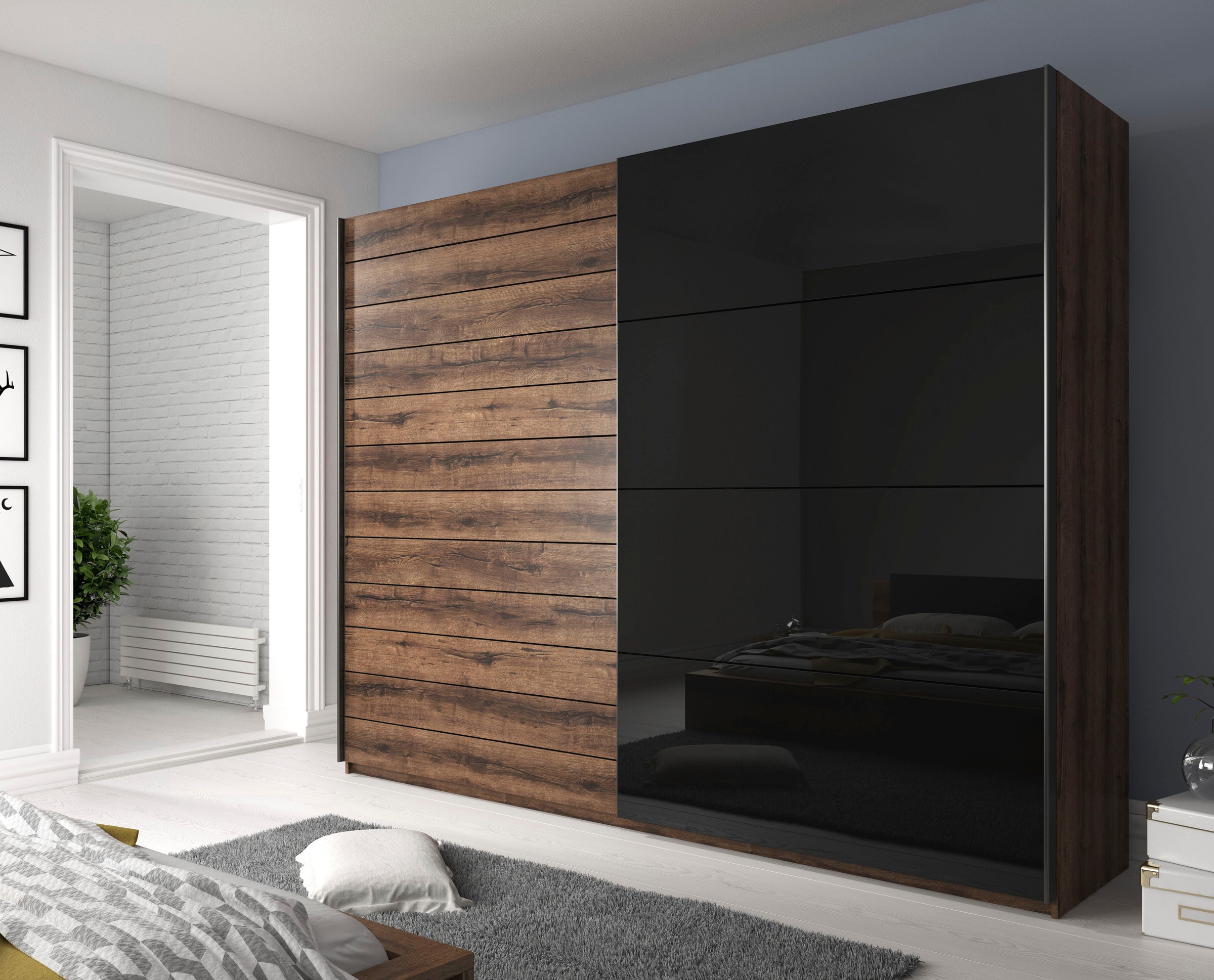 Home affaire Schwebetürenschrank "Galaxy Kleiderschrank, Wäscheschrank 200, günstig online kaufen