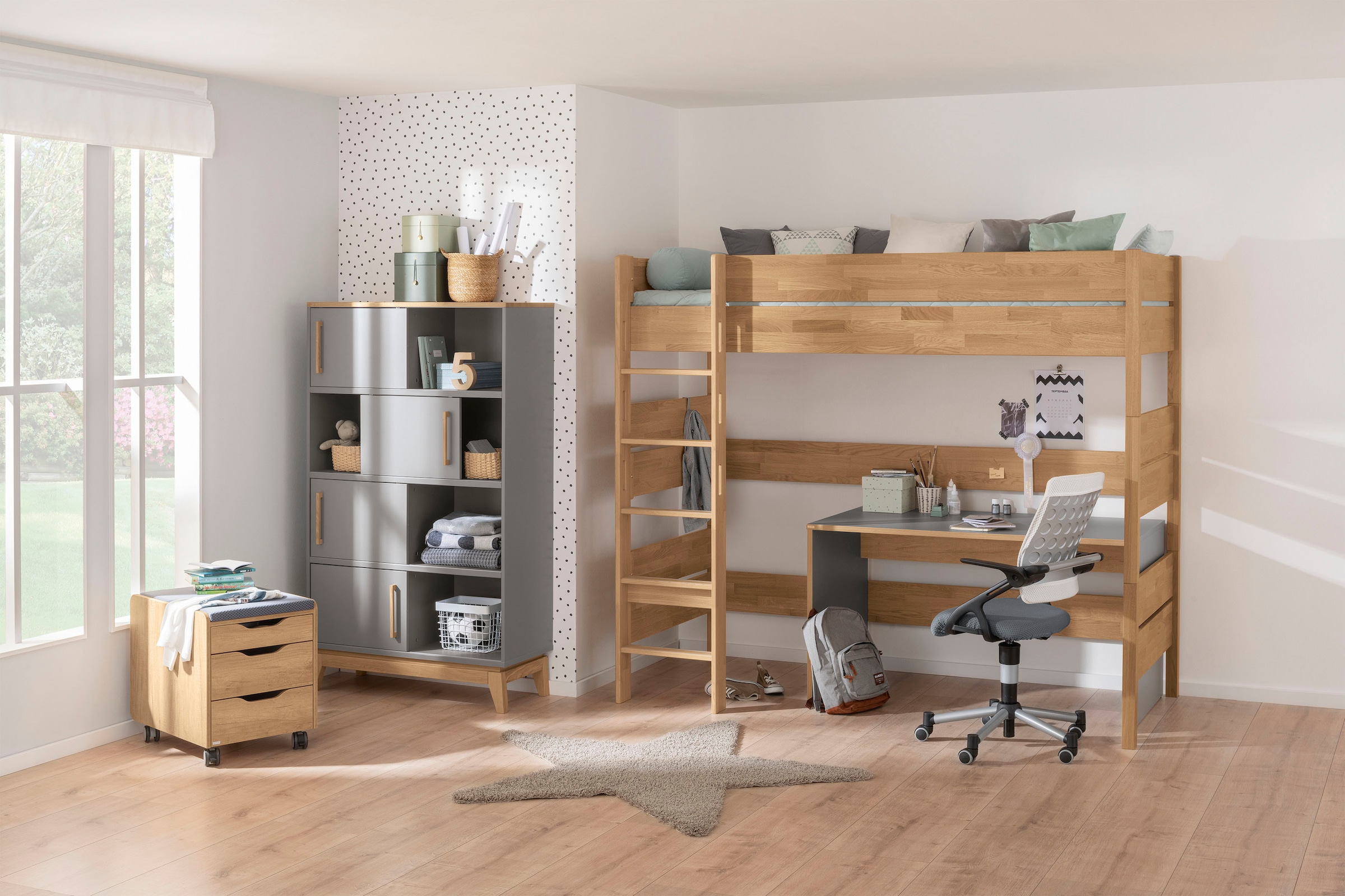 PAIDI Kinderschreibtisch »STIENE in Beige oder Grau, 130x70 cm« B/H/T ca. 130/73/70cm,  stabiler und langlebiger Schreibtisch, kratzfest, leicht zu reinigen