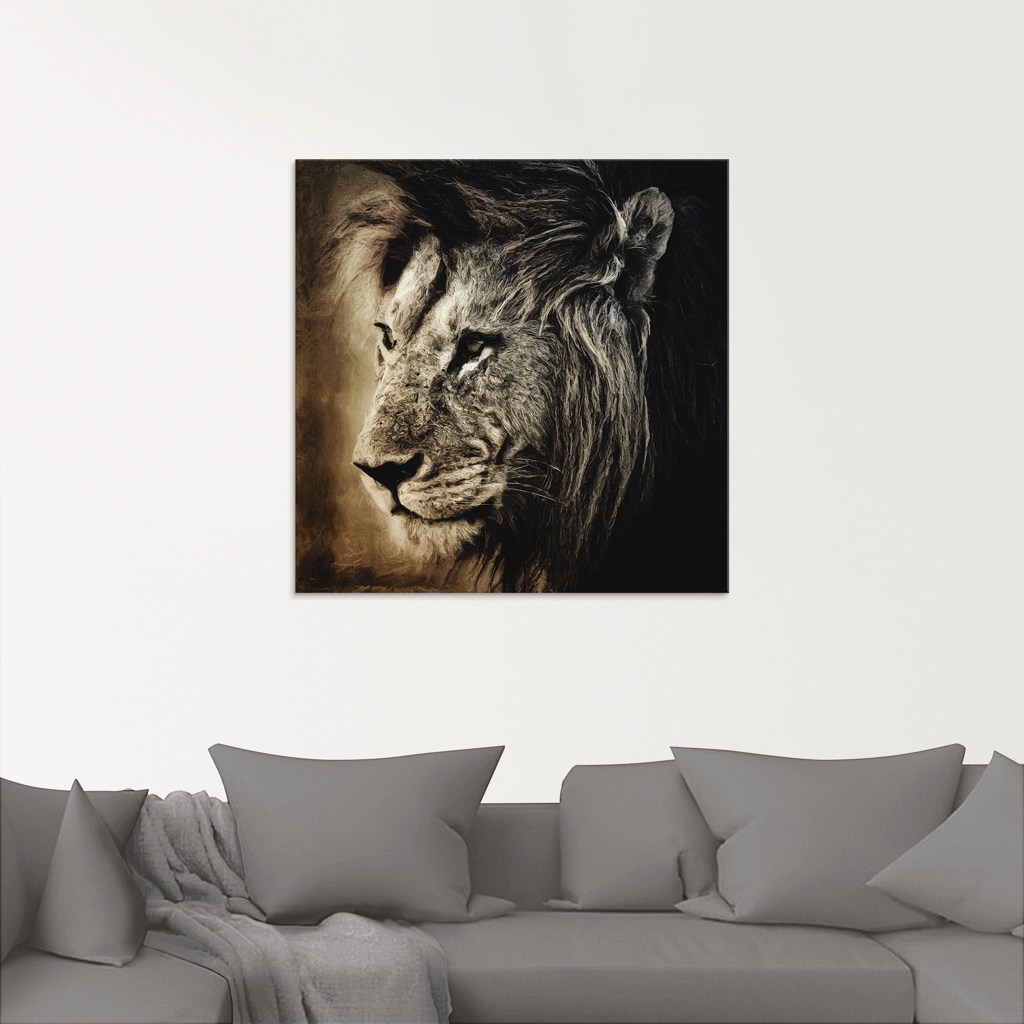 Artland Glasbild "Löwe II", Wildtiere, (1 St.), in verschiedenen Größen günstig online kaufen