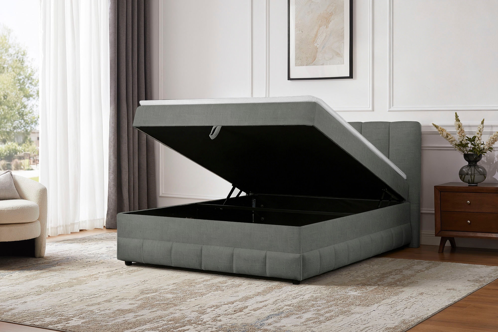 OTTO home Boxbett »Likely inkl. Bettkasten, Liegefläche 180x200 cm, in Boxspring-Optik« inkl. Topper & Aufbauvideo, erhältlich in verschiedenen Farben