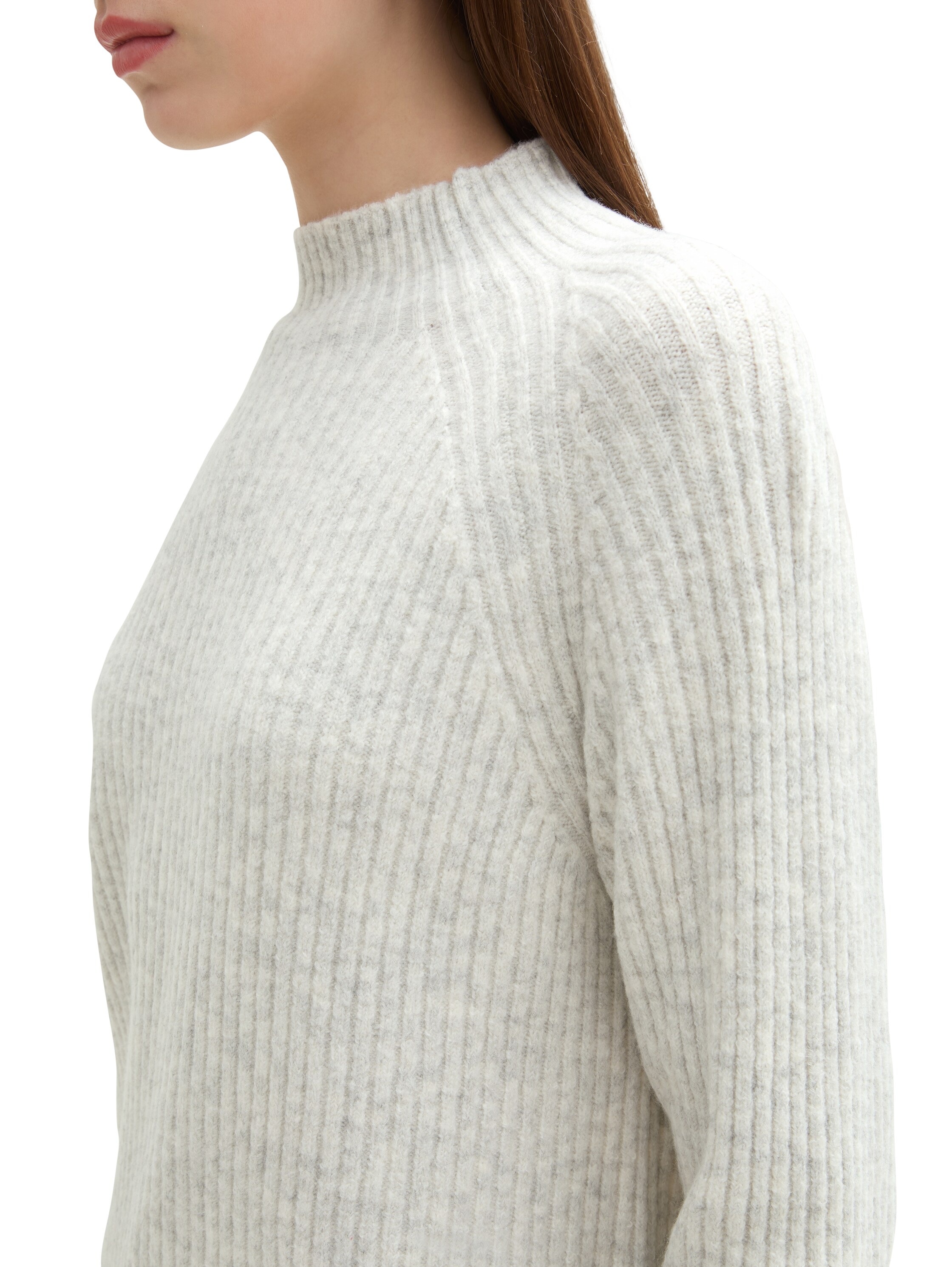 TOM TAILOR Denim Stehkragenpullover, mit Rippstruktur