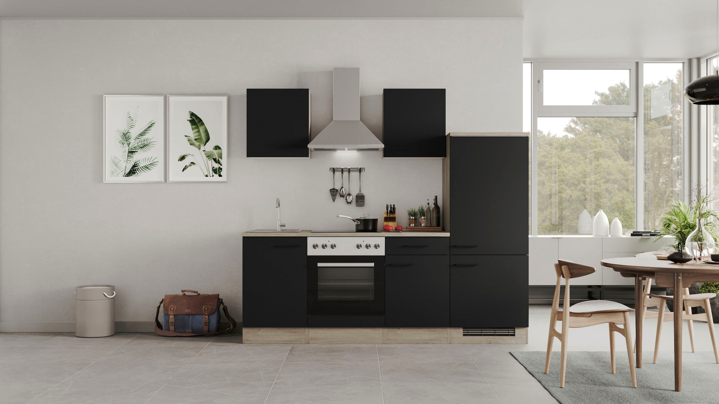 Flex-Well Küchenzeile »Capri«, mit und ohne E-Geräten erhältlich, Gesamtbreite 220 cm