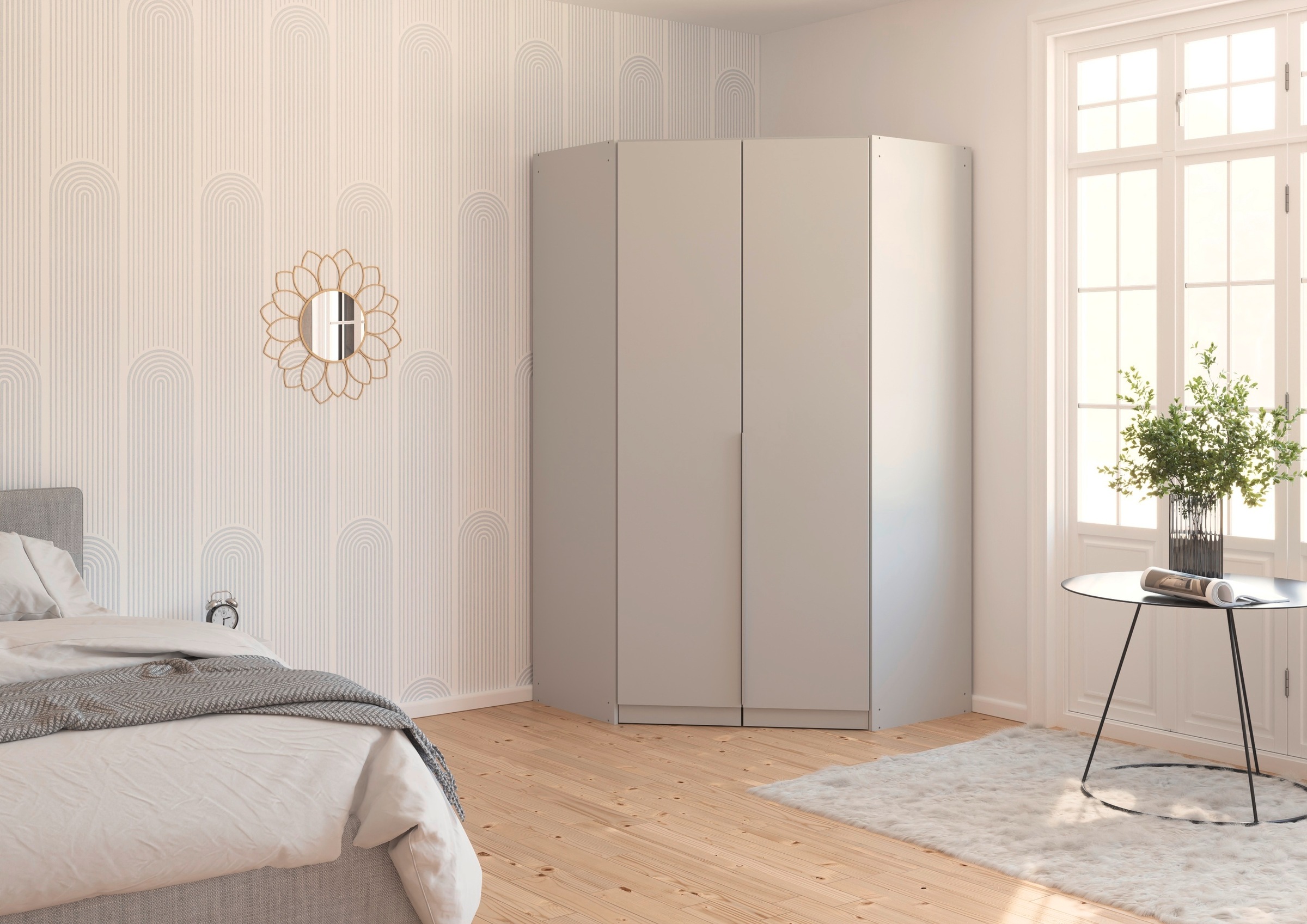 rauch Eckkleiderschrank »Kleiderschrank Schrank Ankleidezimmer Schlafzimmer Garderobe AGORDO«, (in zwei Griff-Farben), voll ausgestattet mit viel Stauraum MADE IN GERMANY