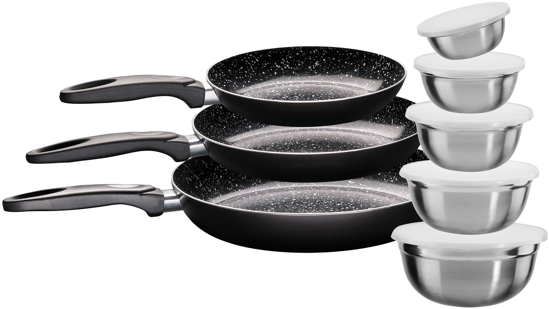 KING Pfannen-Set »Küchenstart«, Aluminium, (Set, 8 tlg., 3 Pfannen, 5 Schüs günstig online kaufen