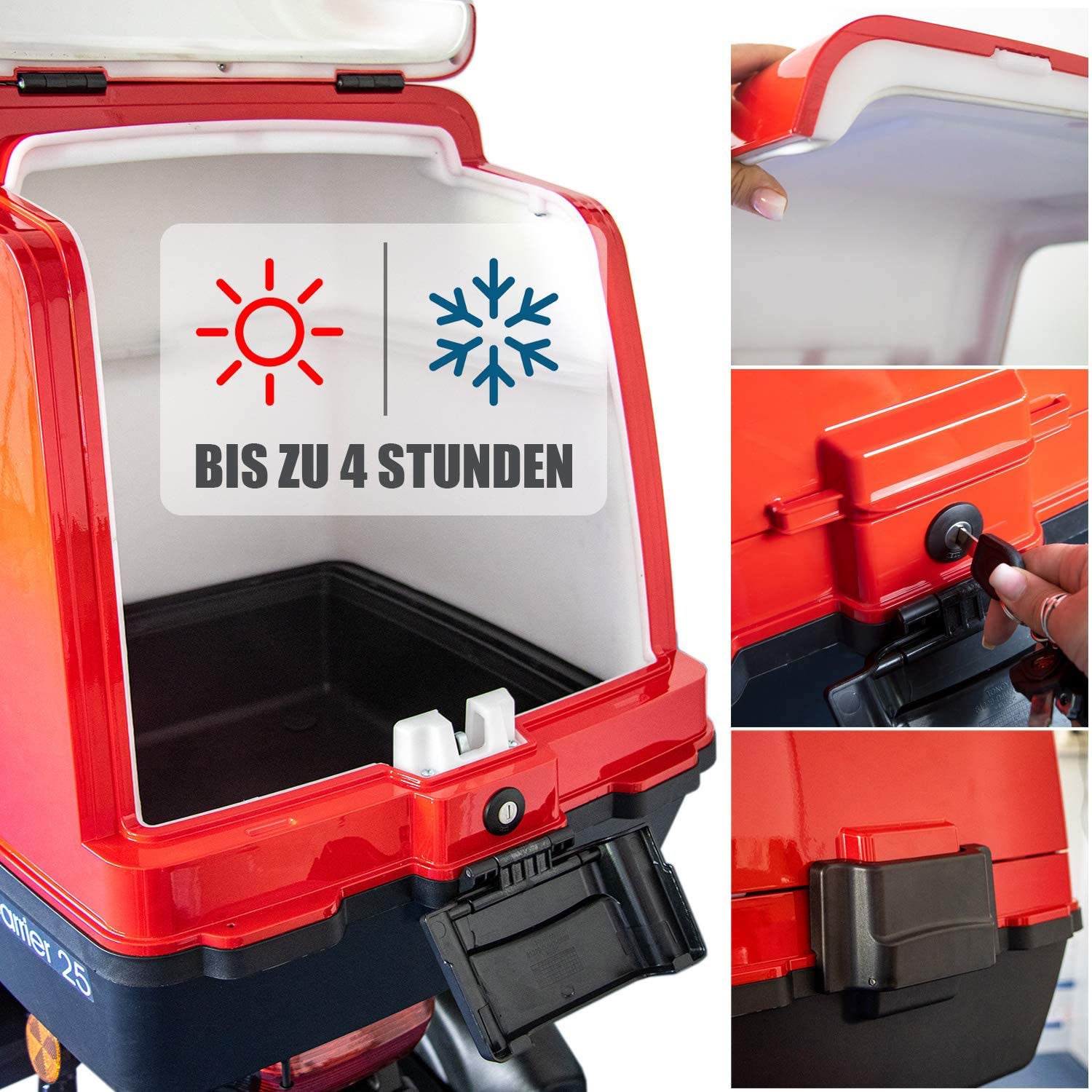 Rolektro Elektromobil »Rolektro E-Carrier 25 V.3 Lithium mit XXL-Koffer«, (mit Topcase)