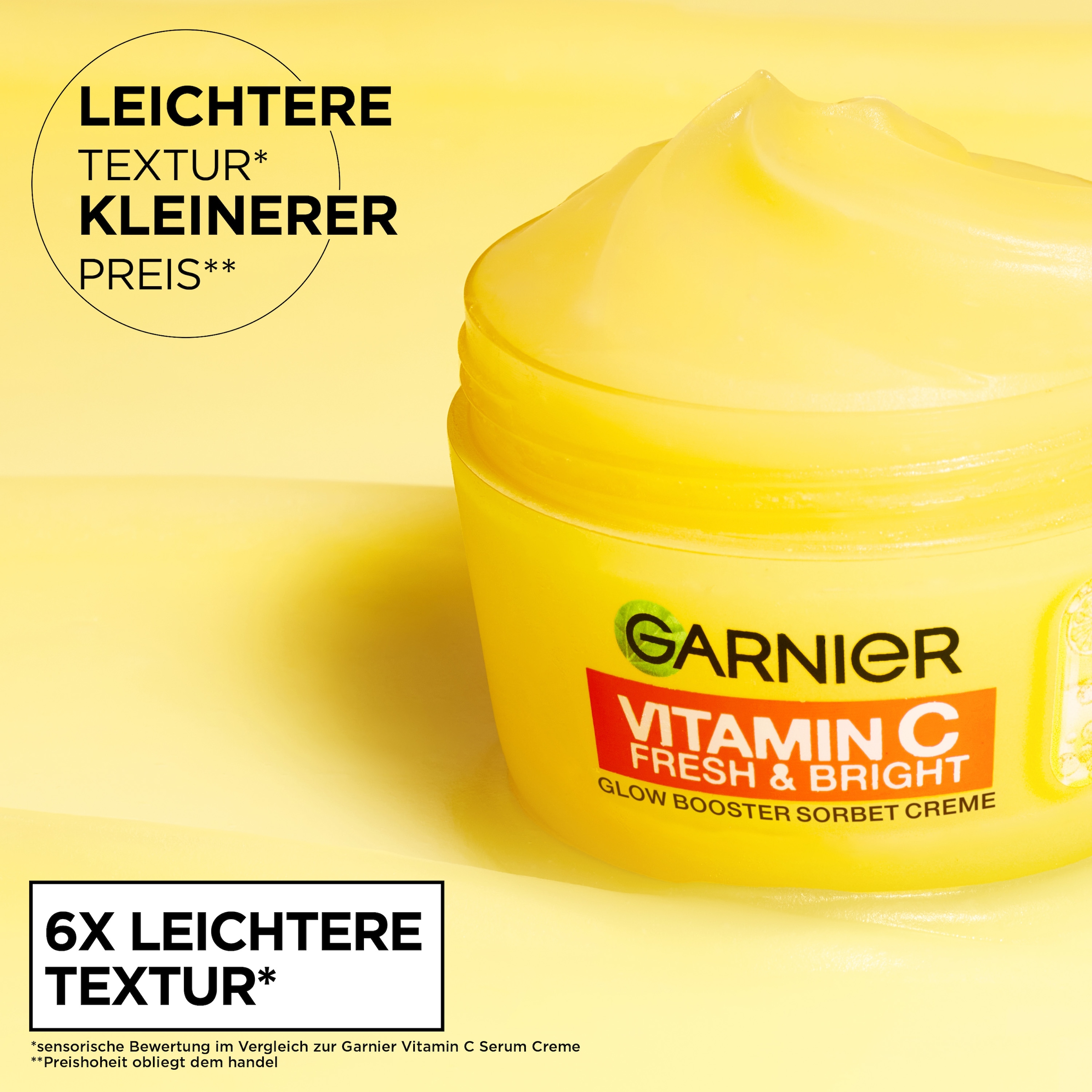GARNIER Tagescreme »VITAMIN C FRESH & BRIGHT GLOW BOOSTER SORBET CREME«
