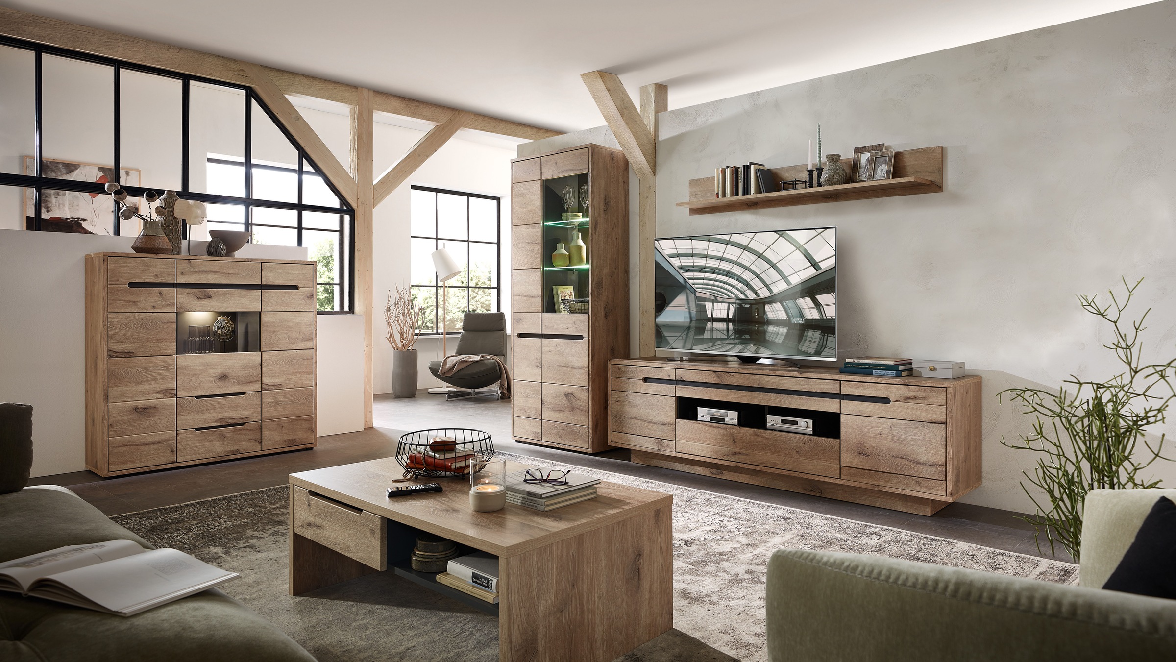 Innostyle Highboard »BELLANO«, Viking Oak Nature