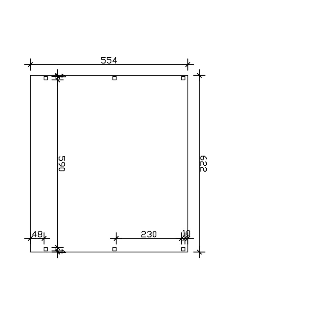 Skanholz Doppelcarport »Grunewald«, Leimholz-Nordisches Fichtenholz, hellbraun, mit EPDM-Dach