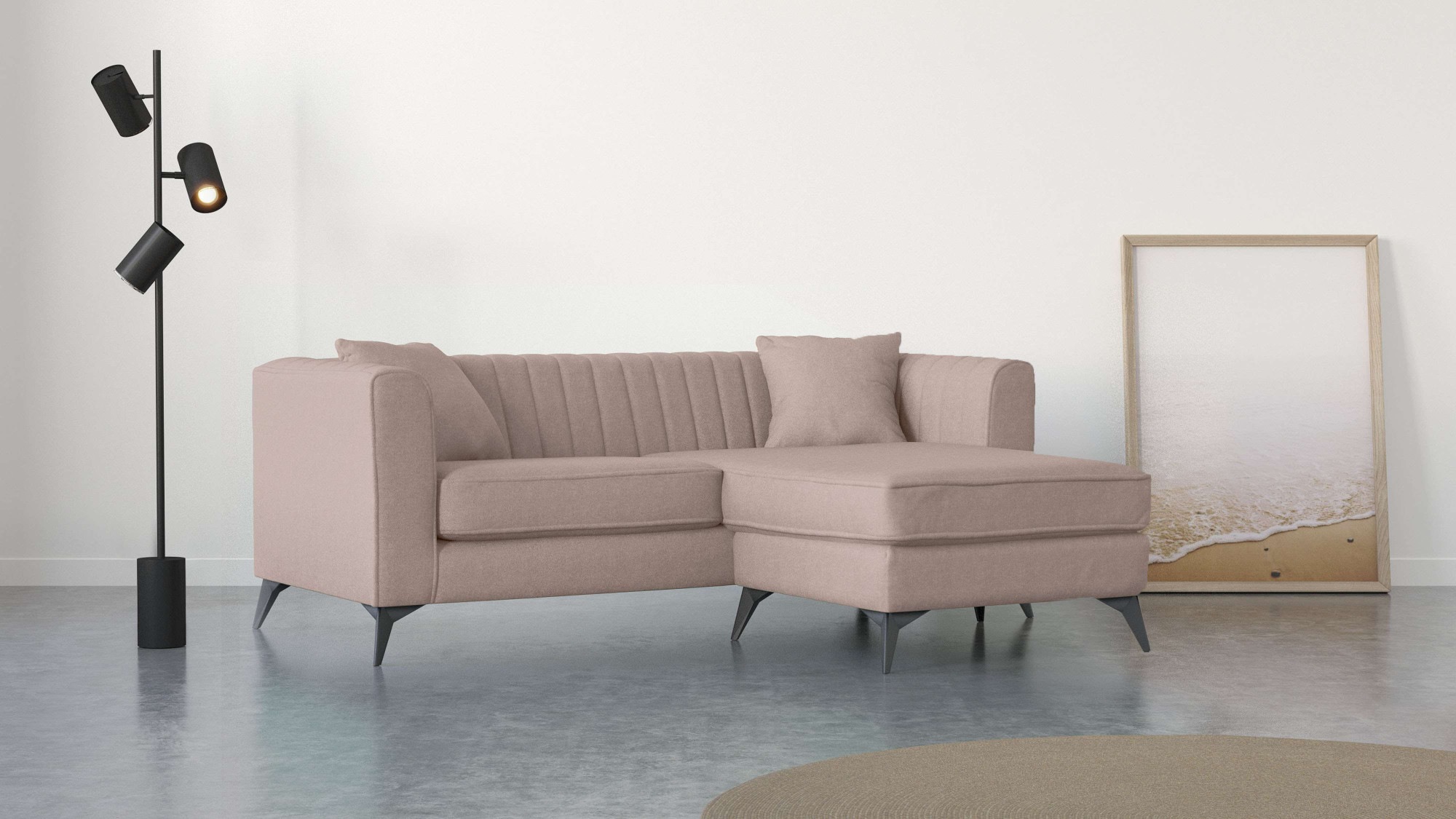 Places of Style Ecksofa »MATTHEW L-Form ideal für kleine Räume, Maße B/T/H: günstig online kaufen