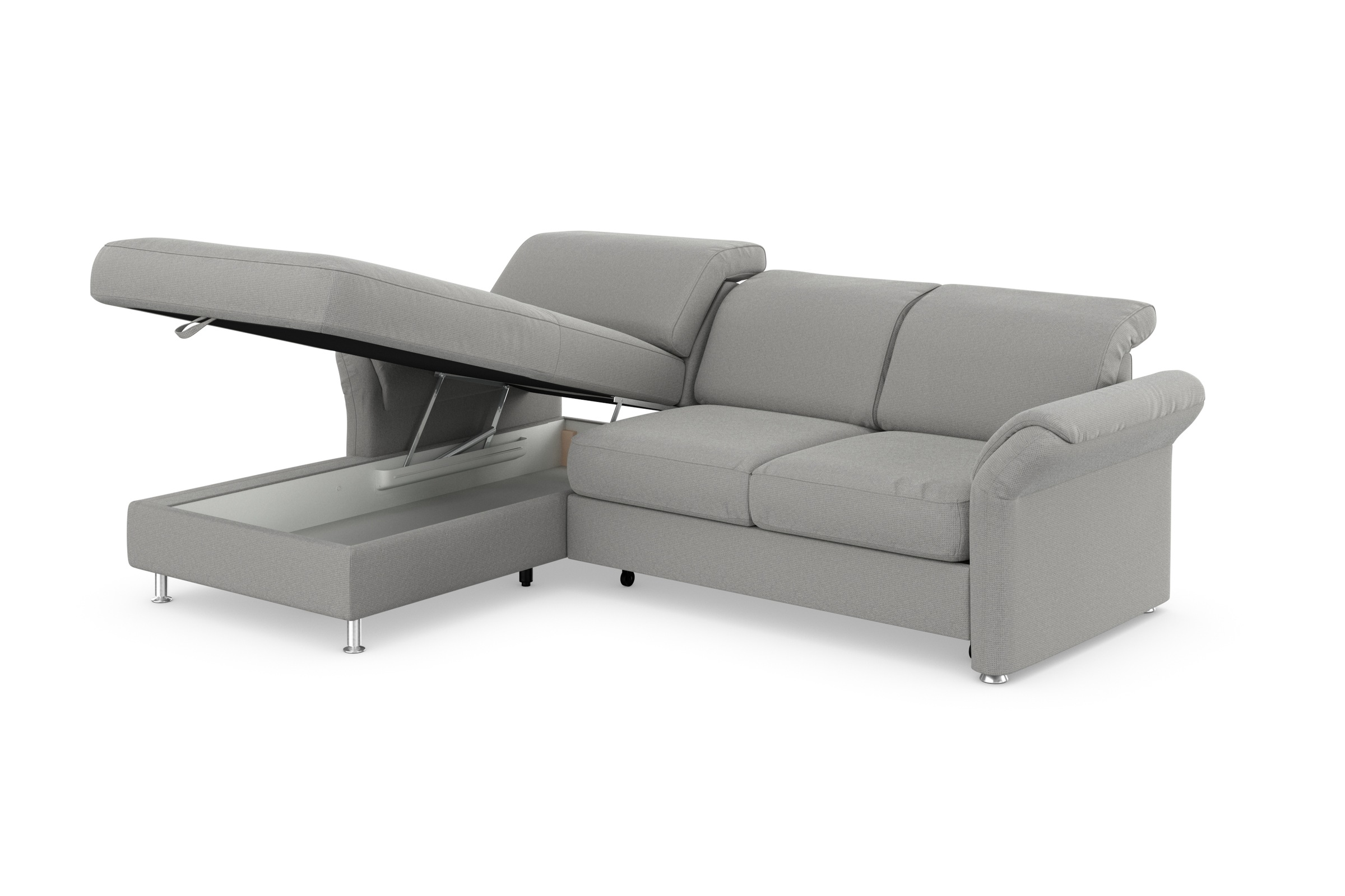 sit&more Ecksofa »Apulia L-Form«, wahlweise Bettfunktion, Bettkasten und Kopf- und Armteilverstellung