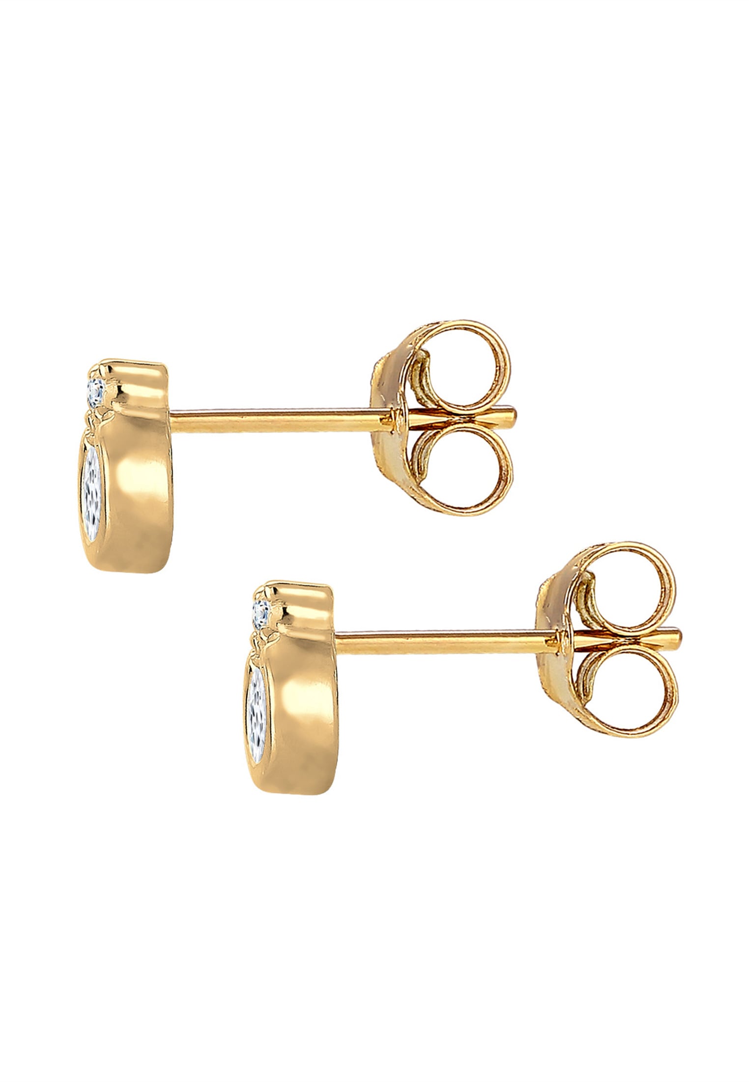 Elli DIAMONDS Paar Ohrstecker »Ohrstecker Kreis Topas Diamant Weiß (0.03 ct) 585 Gelbgold«