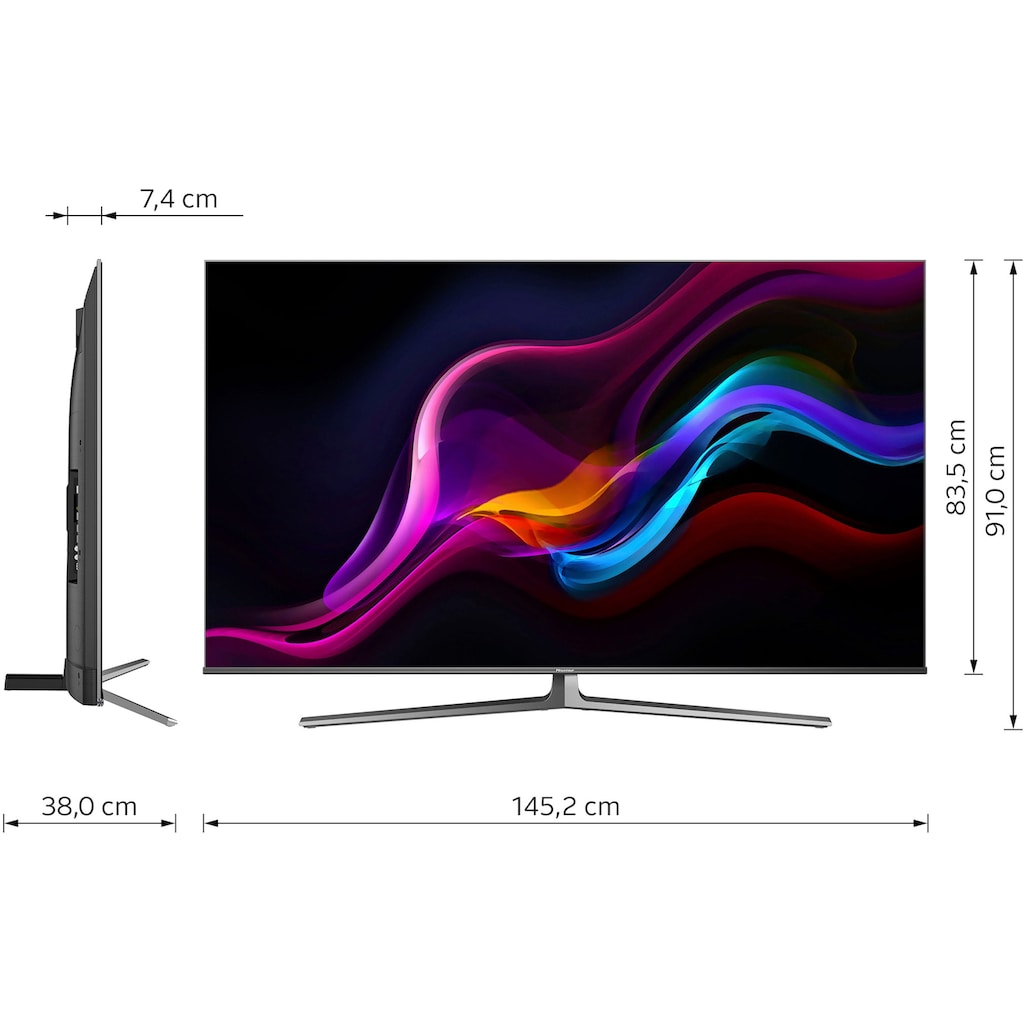 Hisense LED-Fernseher »65U8GQ«, 164 cm/65 Zoll, 4K Ultra HD, Smart-TV, Quantum Dot ULED Technologie, 120Hz Panel, USB Recording