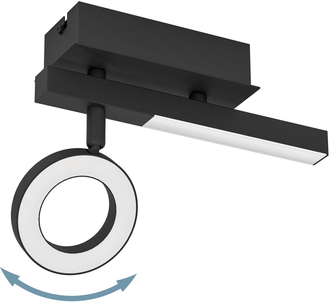 EGLO Deckenspot »CARDILLIO 2«, Leuchtmittel LED-Modul | LED fest integriert, Deckenspot in schwarz aus Alu, Stahl - 3,2W und 2,2W - Warmweiß