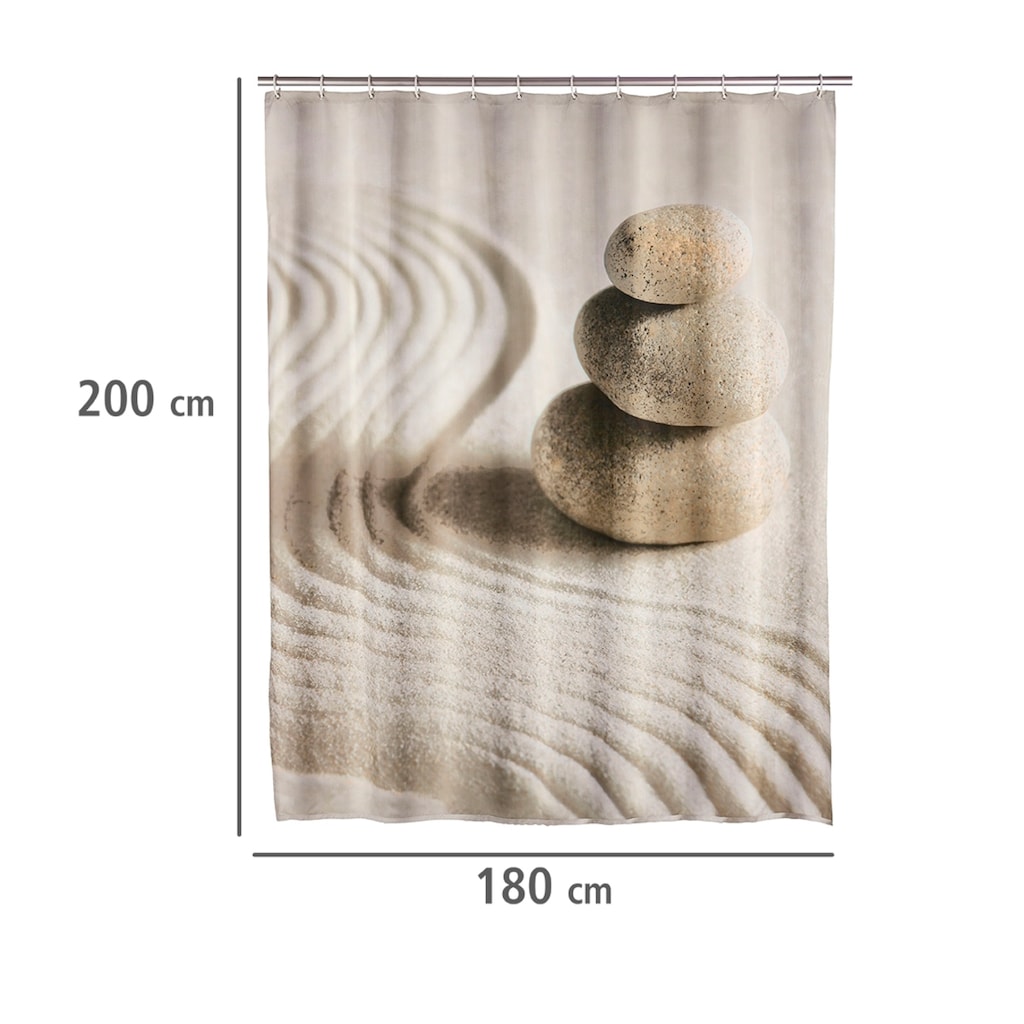 WENKO Duschvorhang »Sand and Stone«, Höhe 200 cm