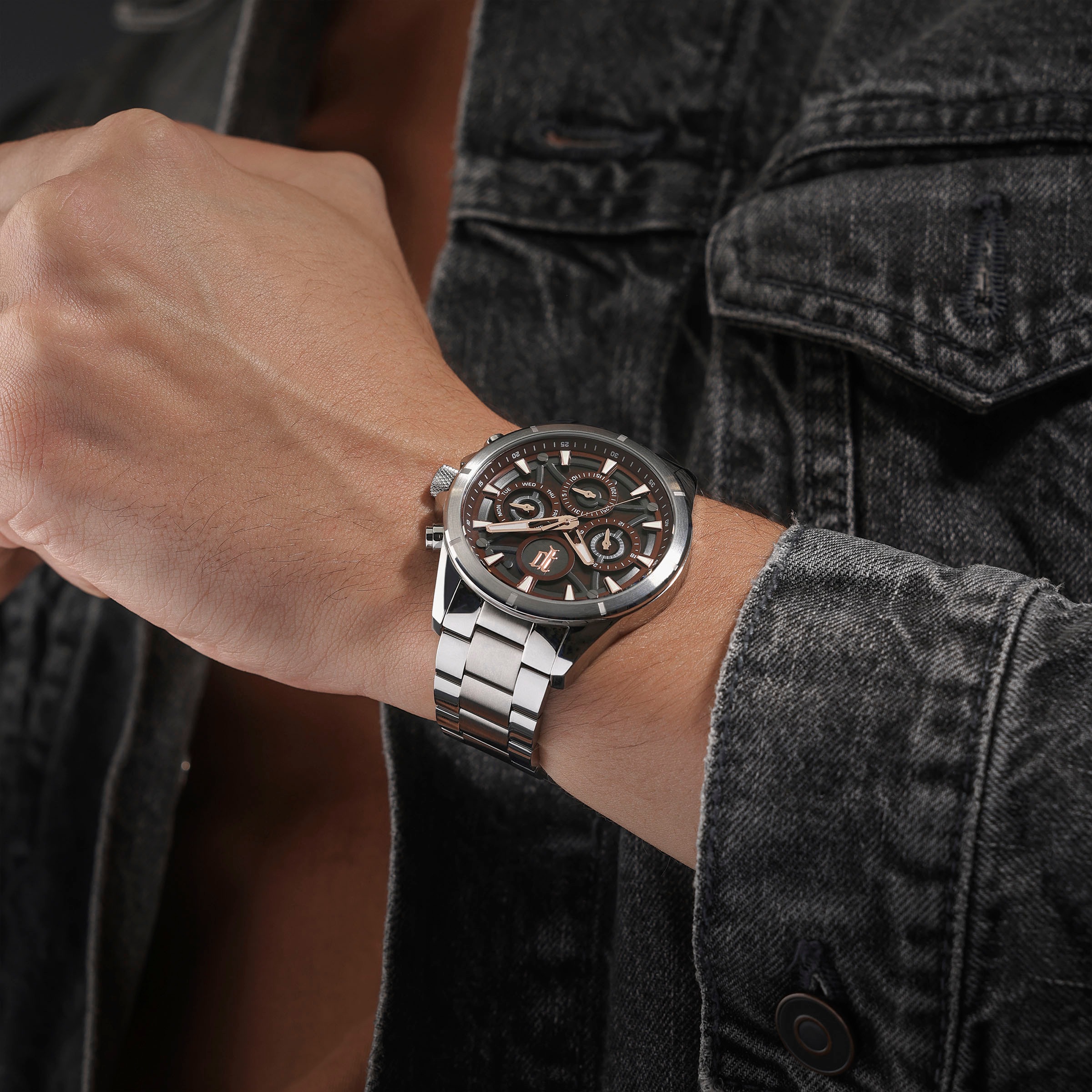 Police Multifunktionsuhr »DEFENDER«, Quarzuhr, Armbanduhr, Herrenuhr, Edelstahlarmband, analog