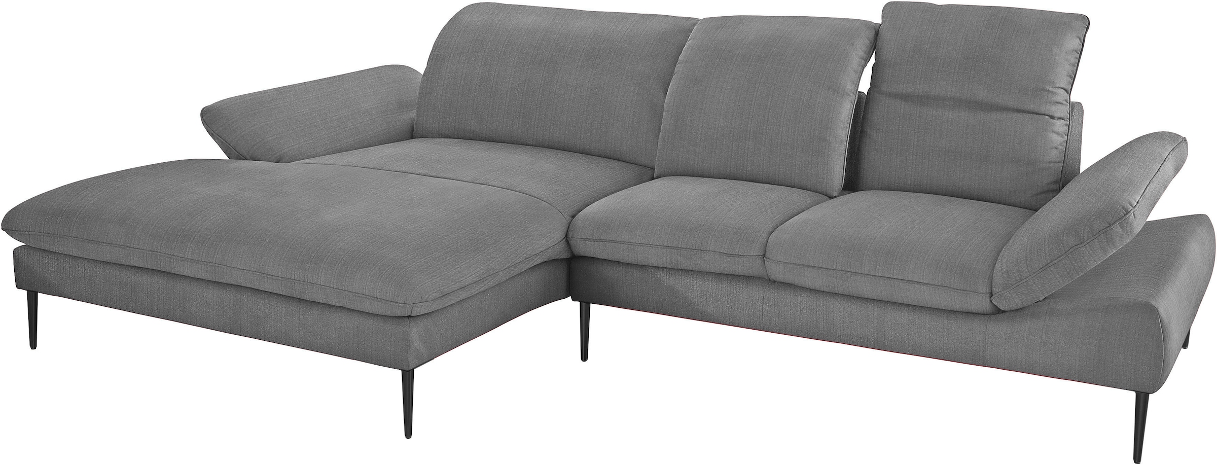 W.SCHILLIG Ecksofa »enjoy&MORE, Designsofa, elegant und bequem, L-Form«, Sitztiefenverstellung, Füße schwarz pulverbeschichtet, Breite 310 cm
