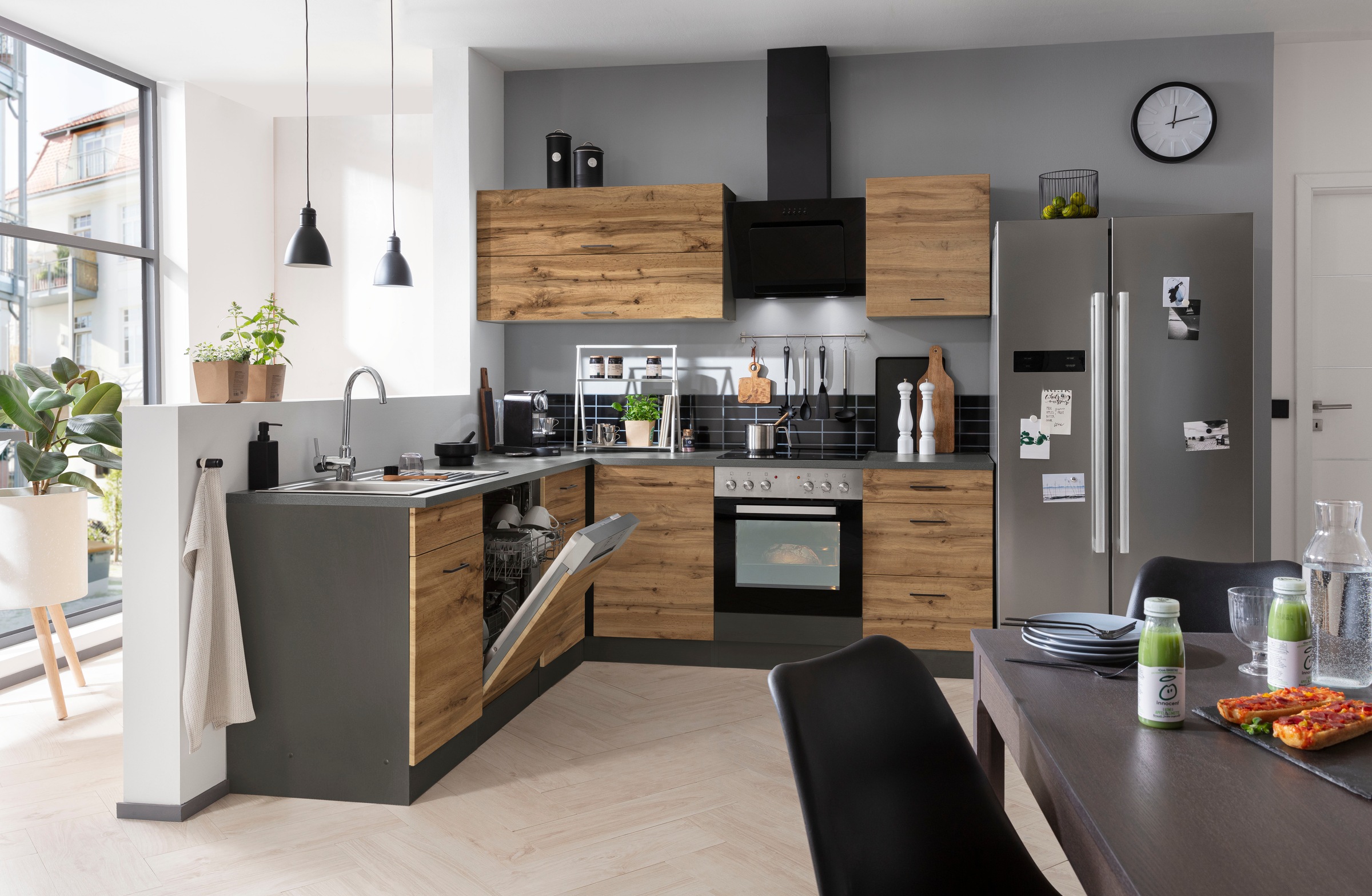 KOCHSTATION Winkelküche »KS-Trier«, ohne E-Geräte, Stellbreite 220/220 cm
