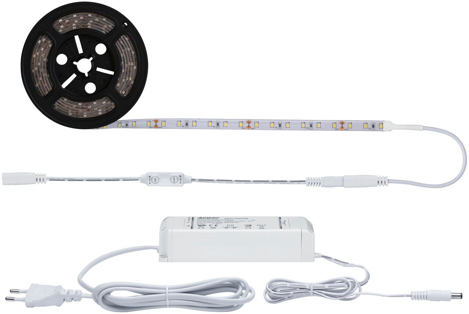 Paulmann LED-Streifen »SimpLED Power Strip Set inkl. Dimm/Switch 3m Neutralweiß 33W«, 1 St.-flammig, 33W, beschichtet