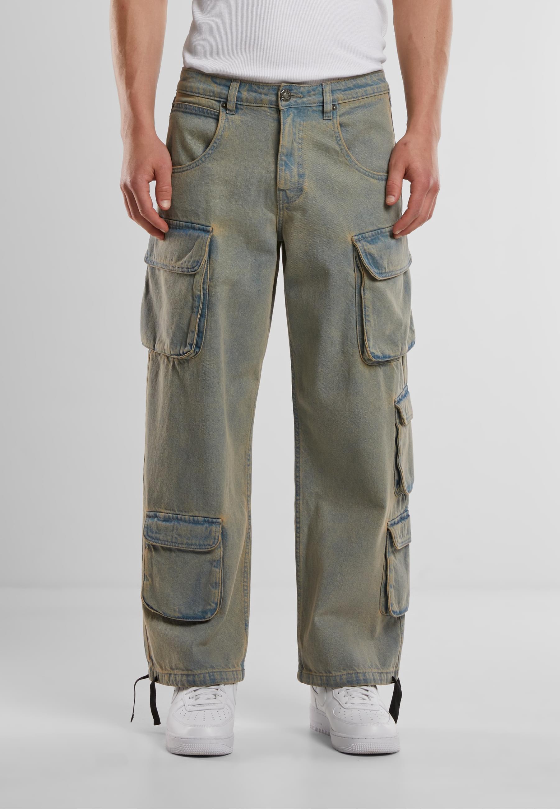URBAN CLASSICS Cargohose »Urban Classics Multi Pocket Denim Cargo«