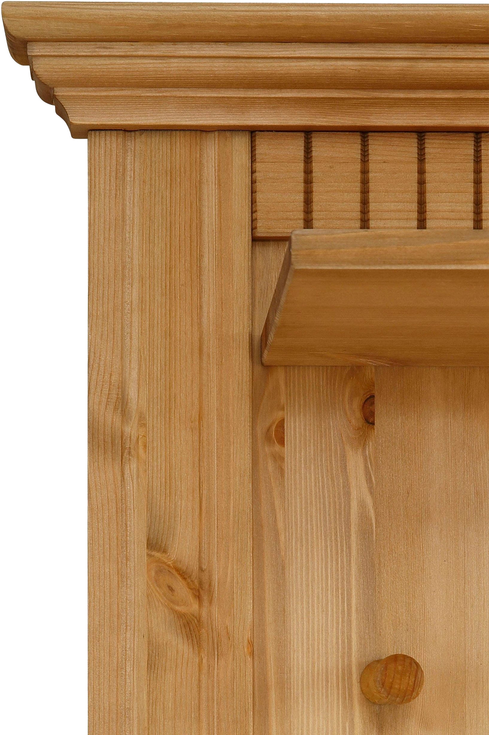 OTTO home Garderobenpaneel »Rustic« aus massiver Kiefer, Höhe 190 cm, mit Ablage, Holzhaken