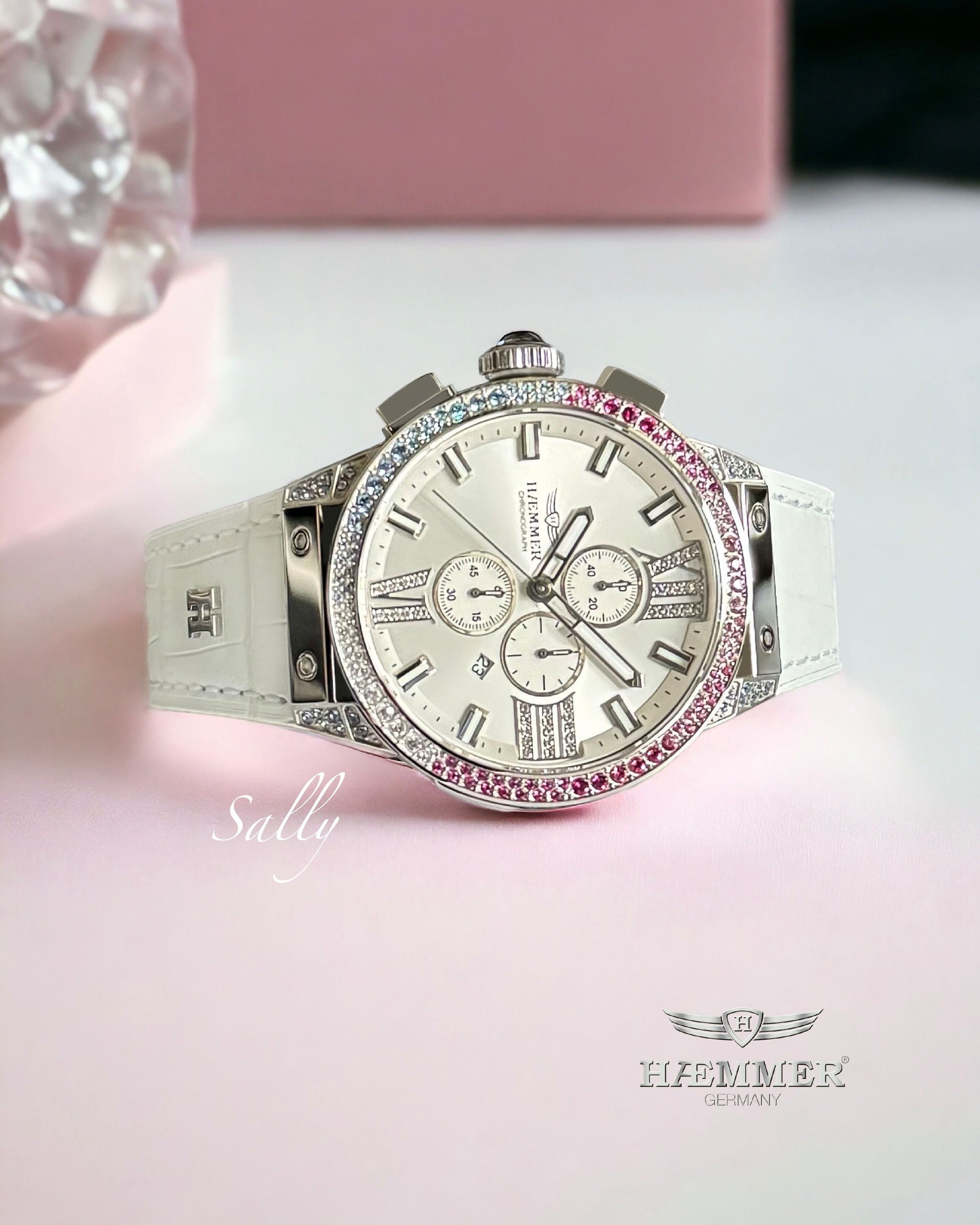 HAEMMER GERMANY Chronograph »EMINENT«, Quarzuhr, Armbanduhr, Damenuhr, analog, Tag, Stoppfunktion