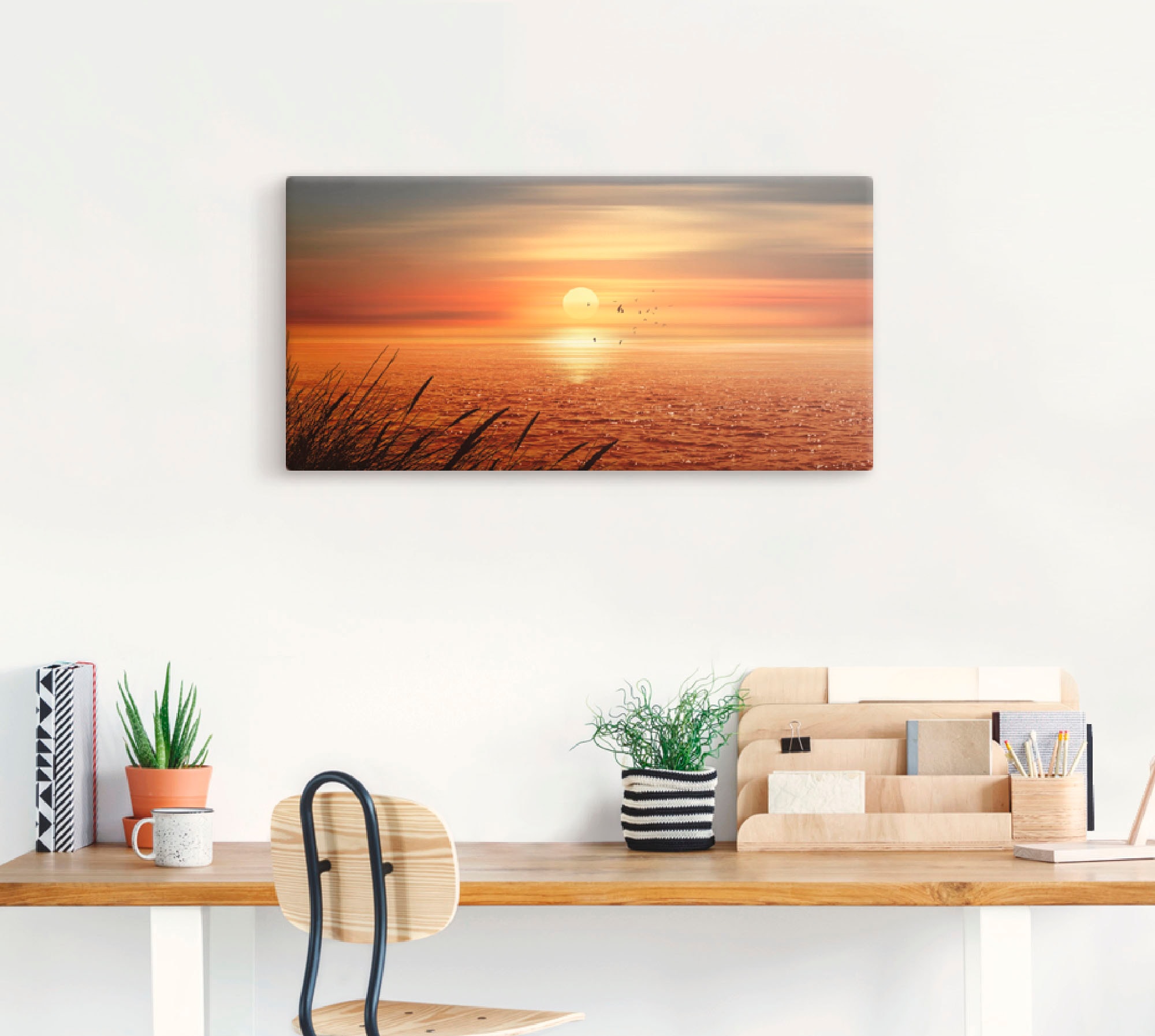 Artland Wandbild "Sonnenuntergang über dem Meer", Sonnenaufgang & -untergan günstig online kaufen