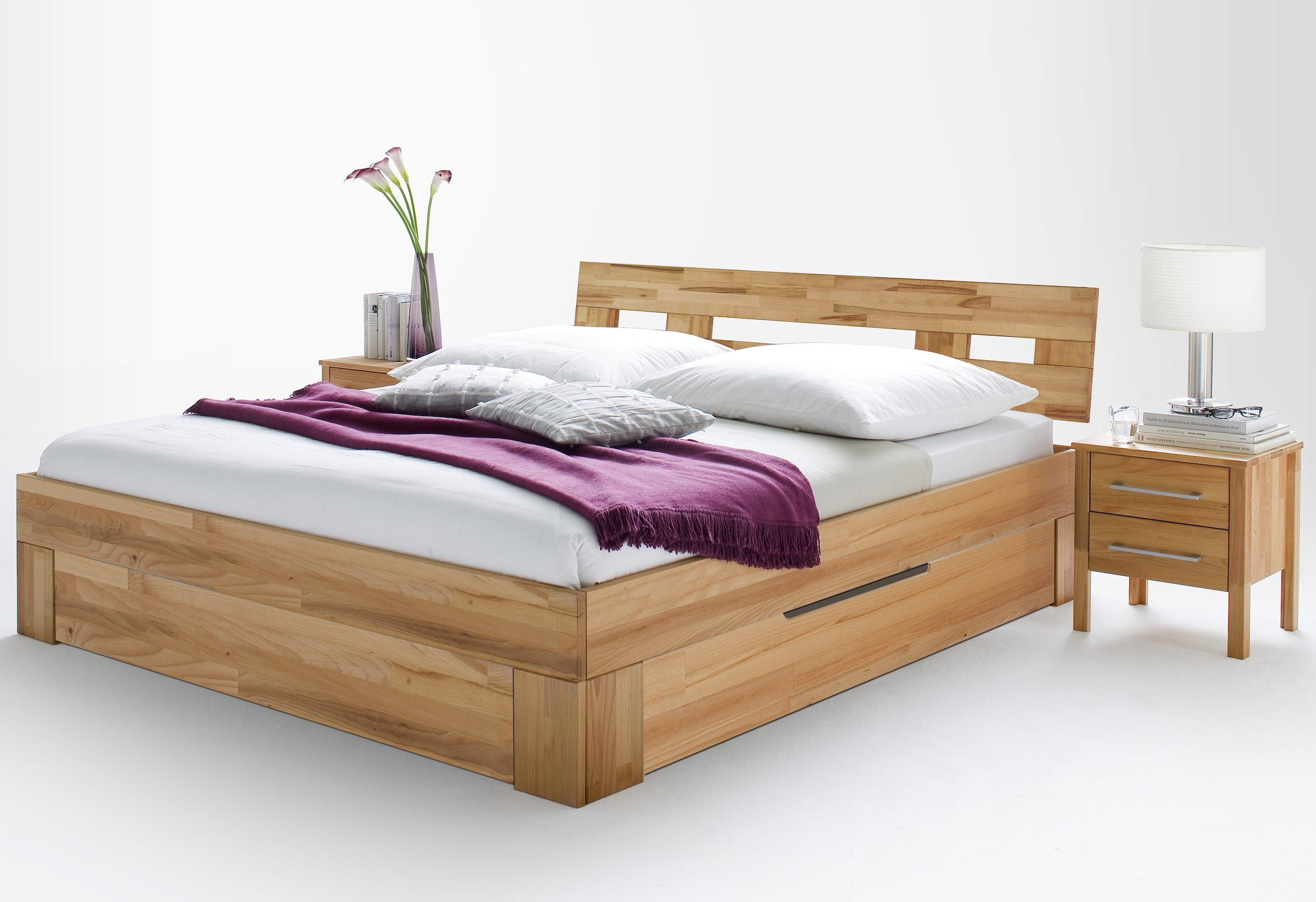 Bettschubkasten »Modesty«, aus massivem Kernbuchenholz, passend für Bettgrößen der...