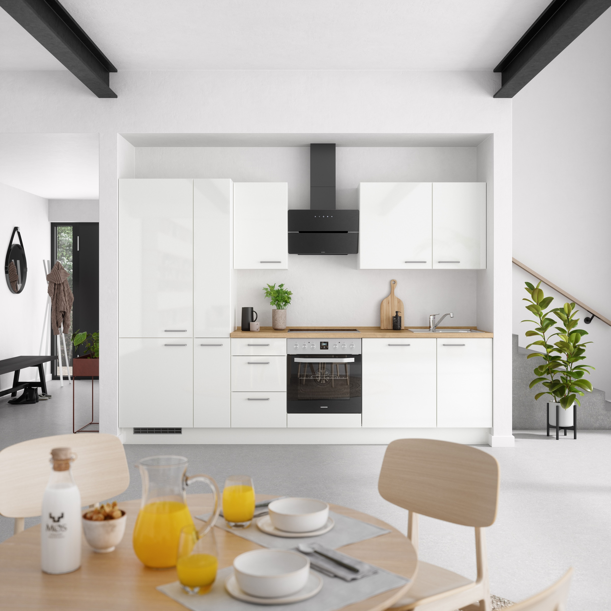nobilia® Küchenzeile »"Flash II"«, vormontiert, Ausrichtung wählbar, Breite 300 cm, wahlw. mit E-Geräten