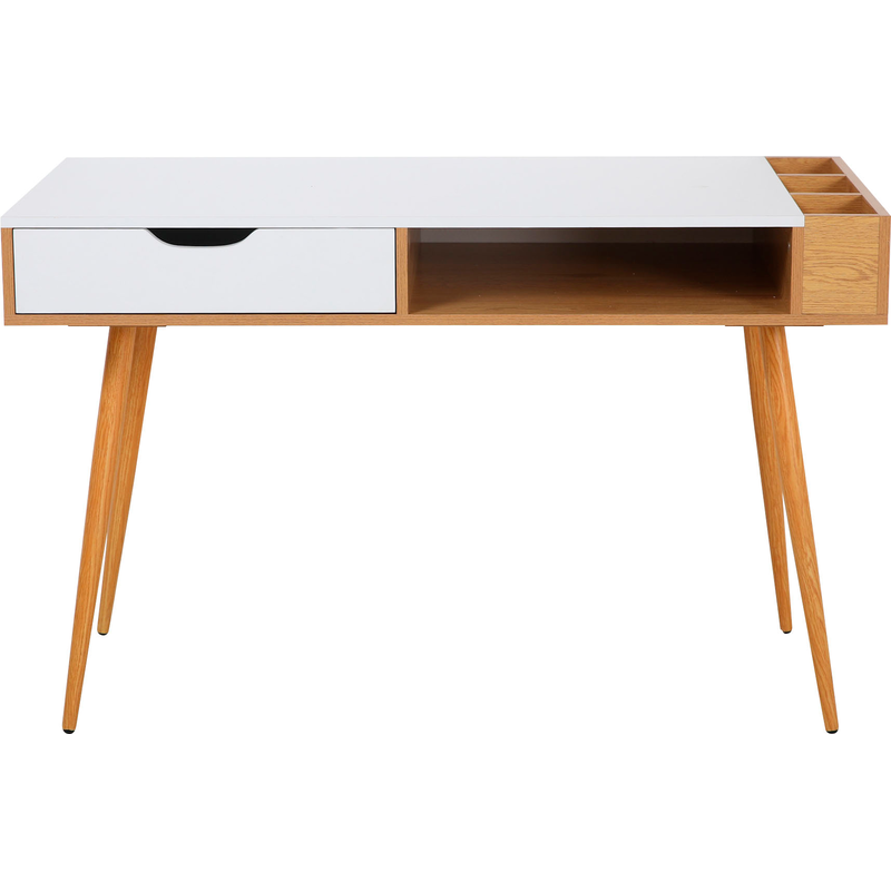 ANDAS Schreibtisch »Herdis« mit Schublade und Organizer-Fächern Natur/Weiß + Natur + Weiß