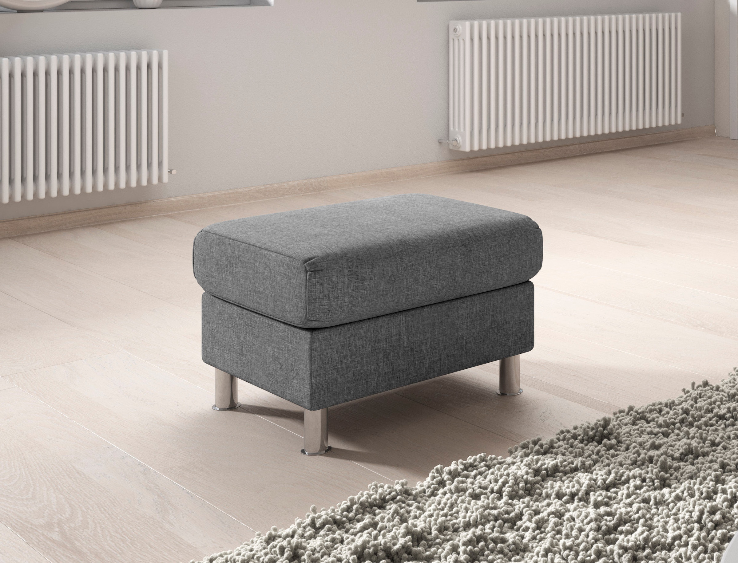 TRENDMANUFAKTUR Hocker »Rondo II zeitlos und bequem« wahlweise mit komfortablem Federkern, frei im Raum stellbar