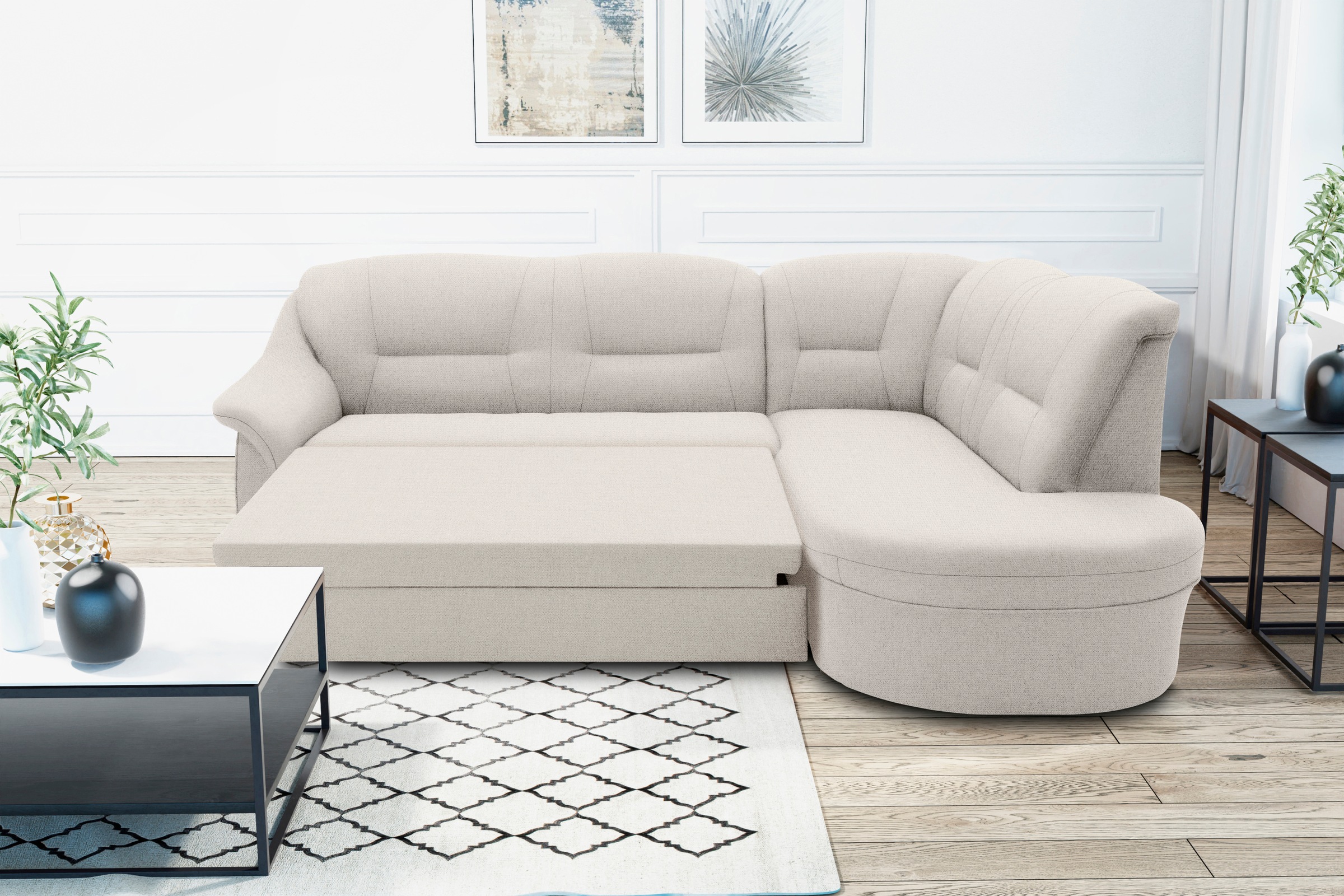 DOMO collection Ecksofa »Faenza für kleine Räume, Stellmaße 232x176cm, komf günstig online kaufen