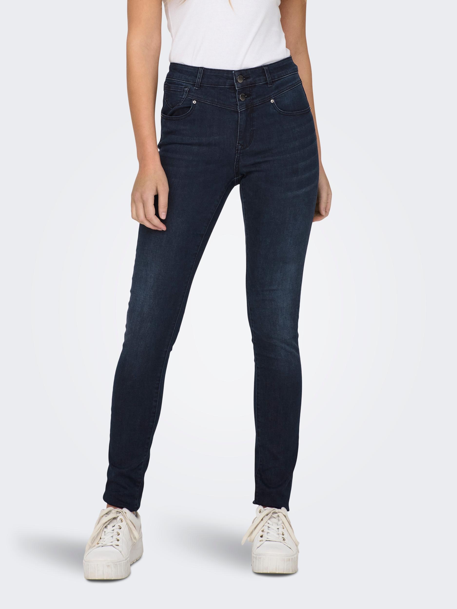online bestellen DNM »ONLWAUW EXT« BUT CUT SKINNY HW DOU Skinny-fit-Jeans ONLY