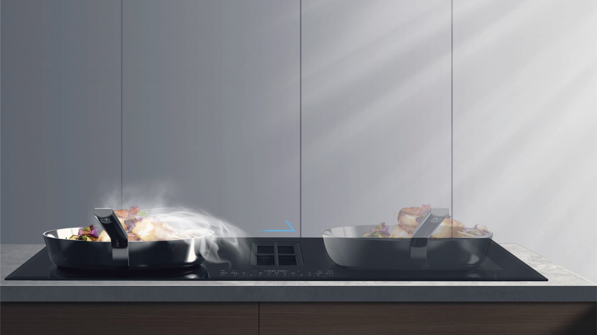 Hanseatic Kochfeld mit Dunstabzug »HDI4B9074SB«, Platziere dein Kochgeschirr flexibel, dank Flex-Induktion
