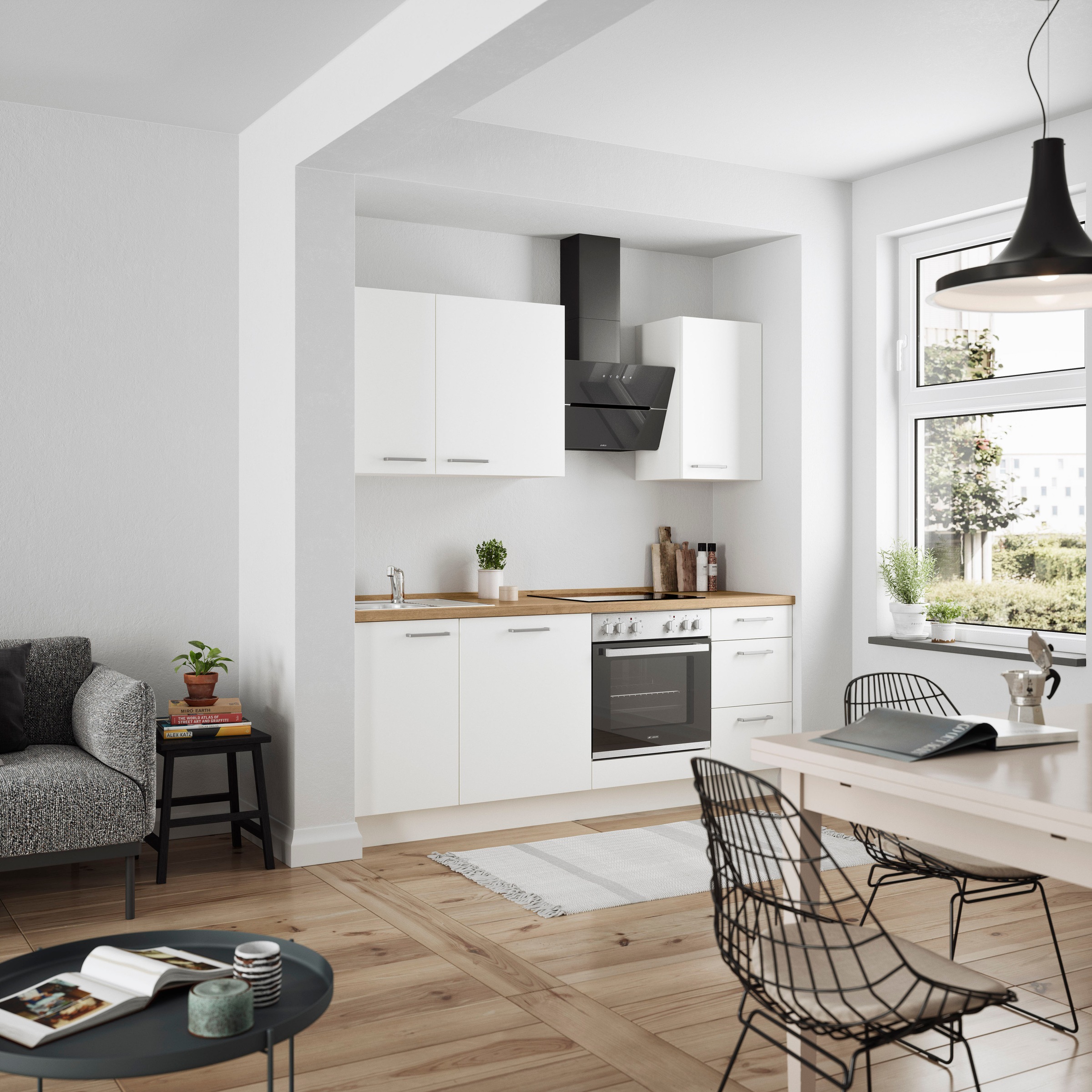 nobilia® Küchenzeile »"Touch II"«, vormontiert, Ausrichtung wählbar, Breite 210 cm, wahlw. mit E-Geräten