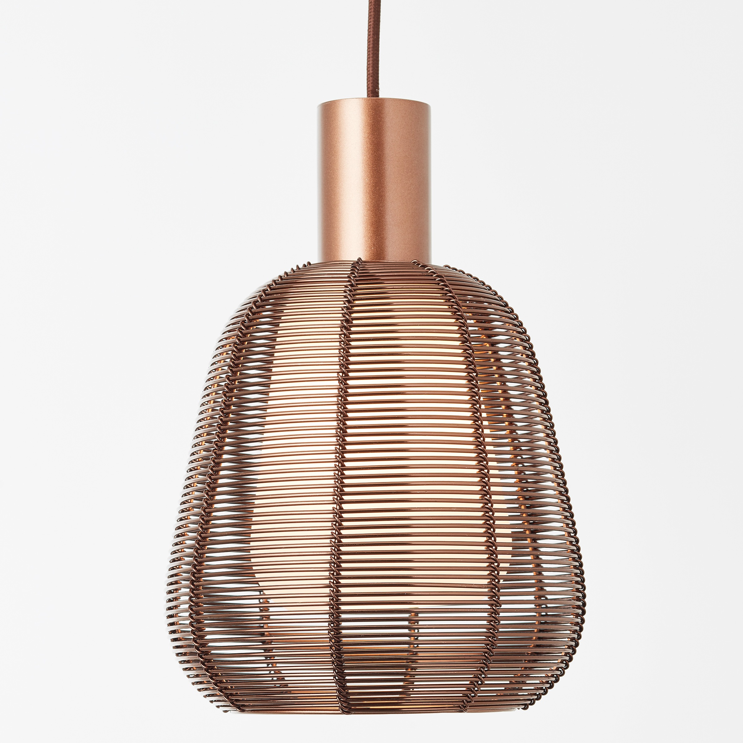 Brilliant Pendelleuchte »Wallace«, 1 flammig, Leuchtmittel E27 | ohne Leuchtmittel, 120 x 18 cm, 1 x E27, kürzbar, Metall/Glas, Kaffee dunkel