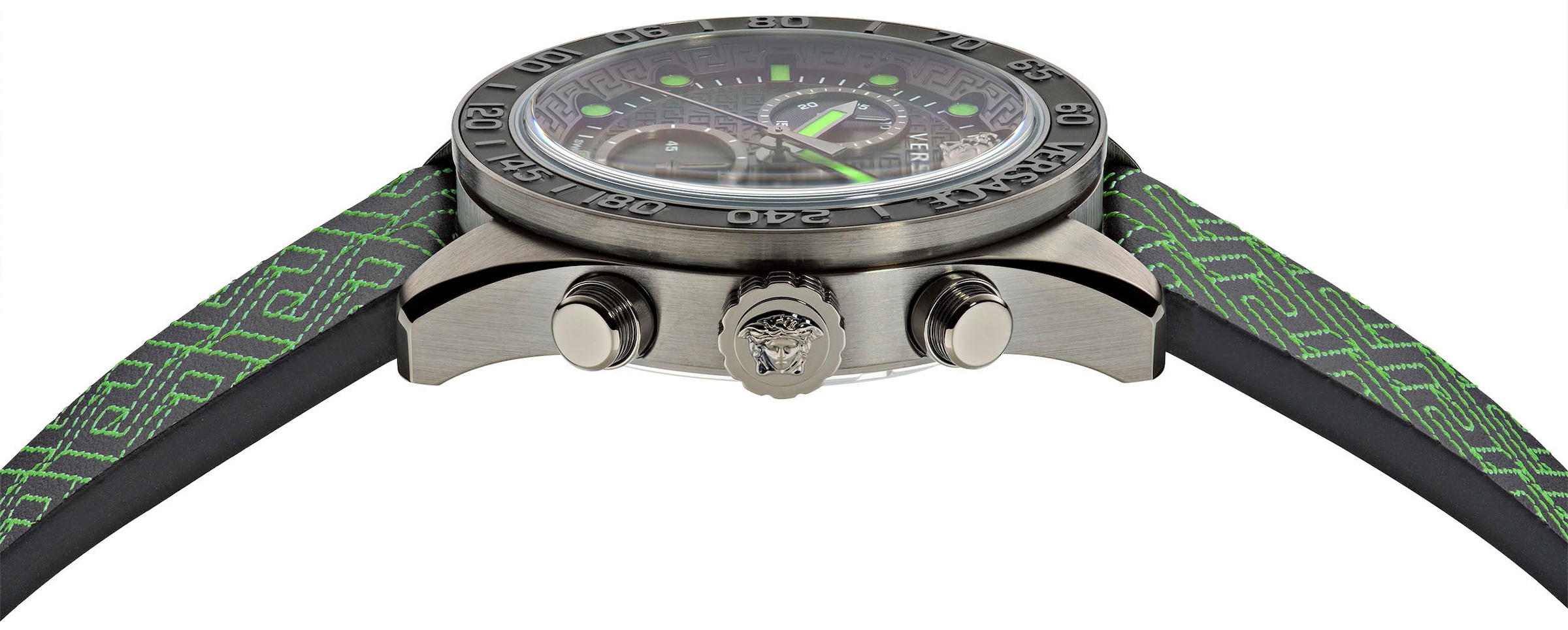Versace Chronograph »GRECA DOME CHRONO«, Quarzuhr, Armbanduhr, Herrenuhr, Saphirglas, Stoppfunktion, Swiss Made
