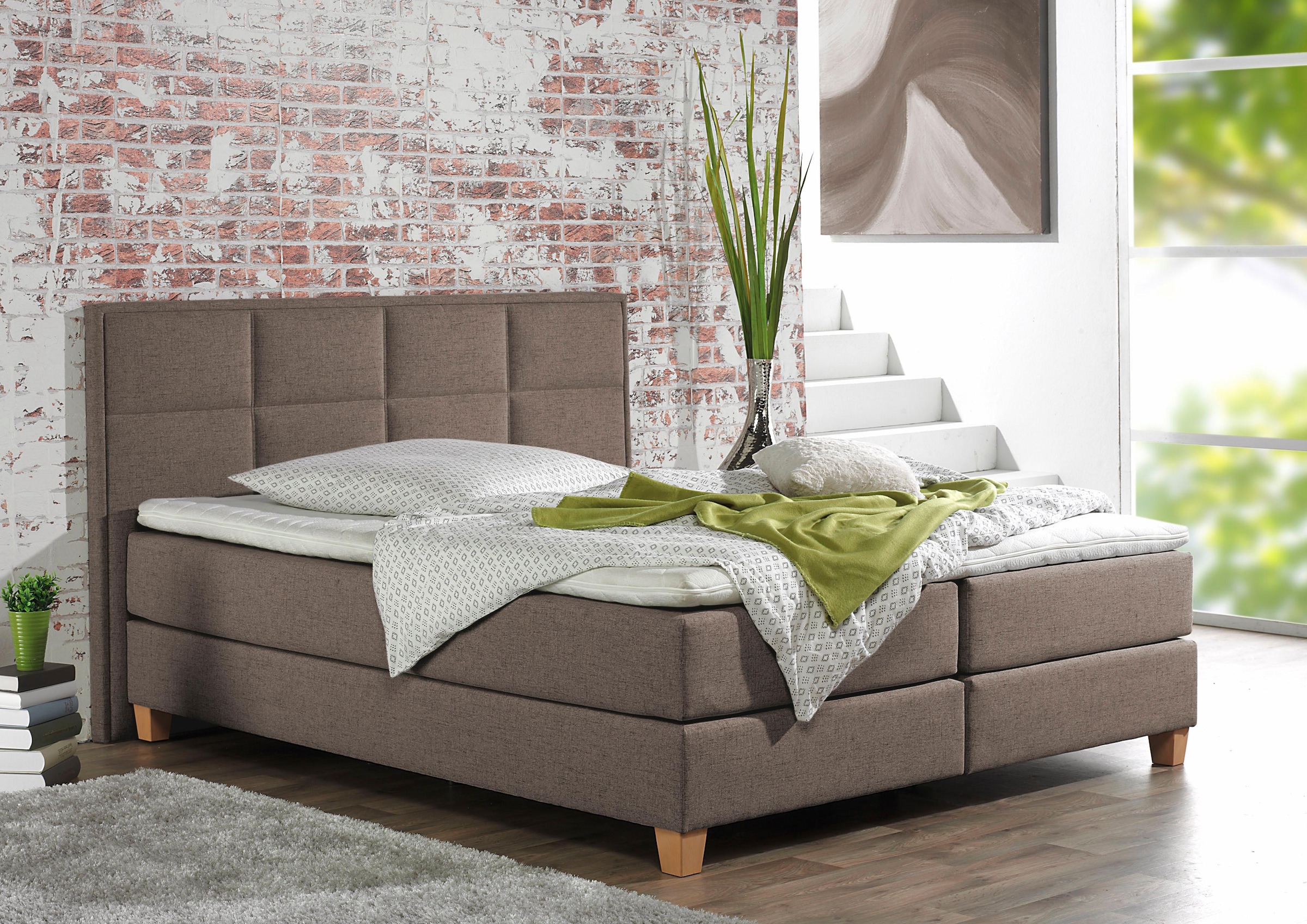 Home affaire Boxspringbett »Casey«, in 5 Breiten, 3 Ausführungen, 2 Härtegr günstig online kaufen