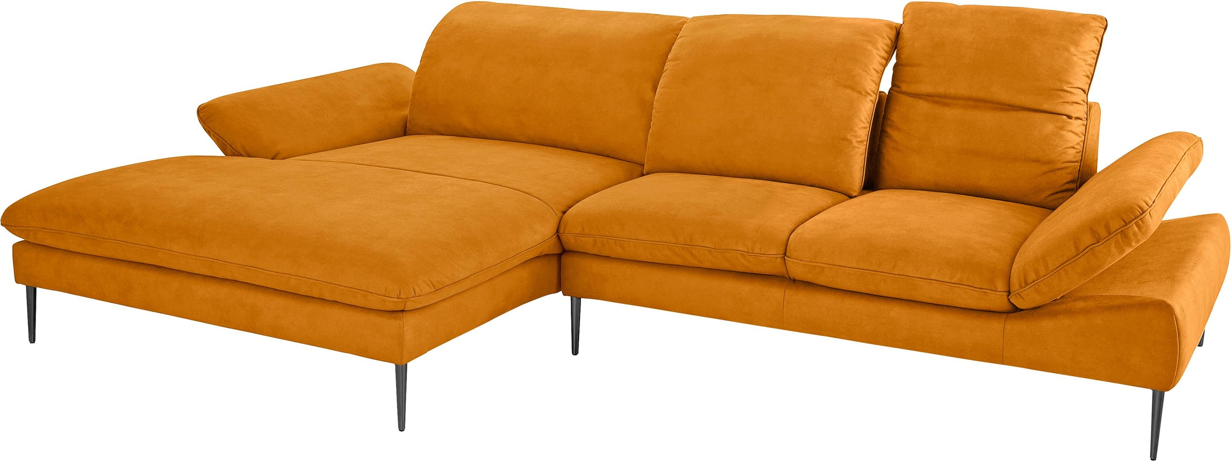 W.SCHILLIG Ecksofa »enjoy&MORE, Designsofa, bequem, zeitlos und elegant, L-Form«, Sitztiefenverstellung, Füße schwarz pulverbeschichtet, Breite 340 cm