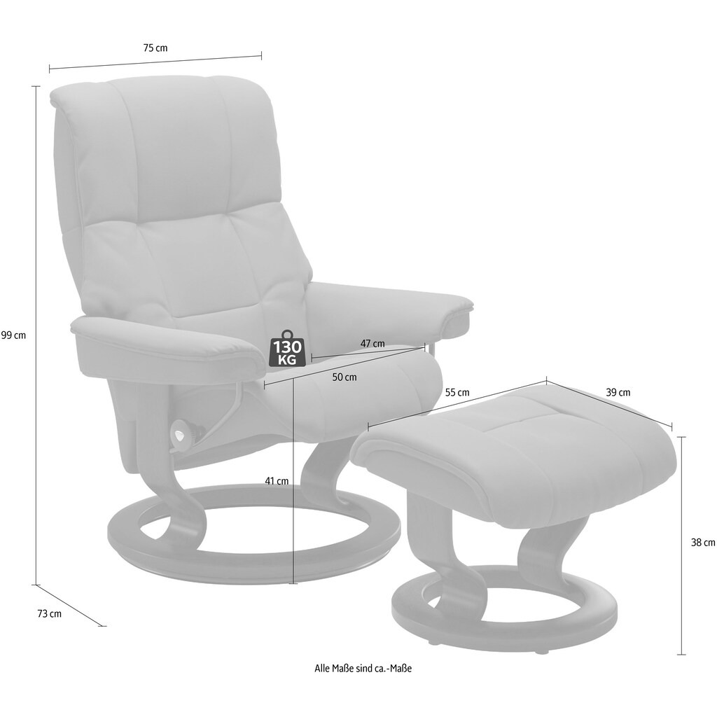 Stressless® Relaxsessel »Mayfair«, (Set, Relaxsessel mit Hocker), mit Hocker, mit Classic Base, Größe S, M & L, Gestell Schwarz