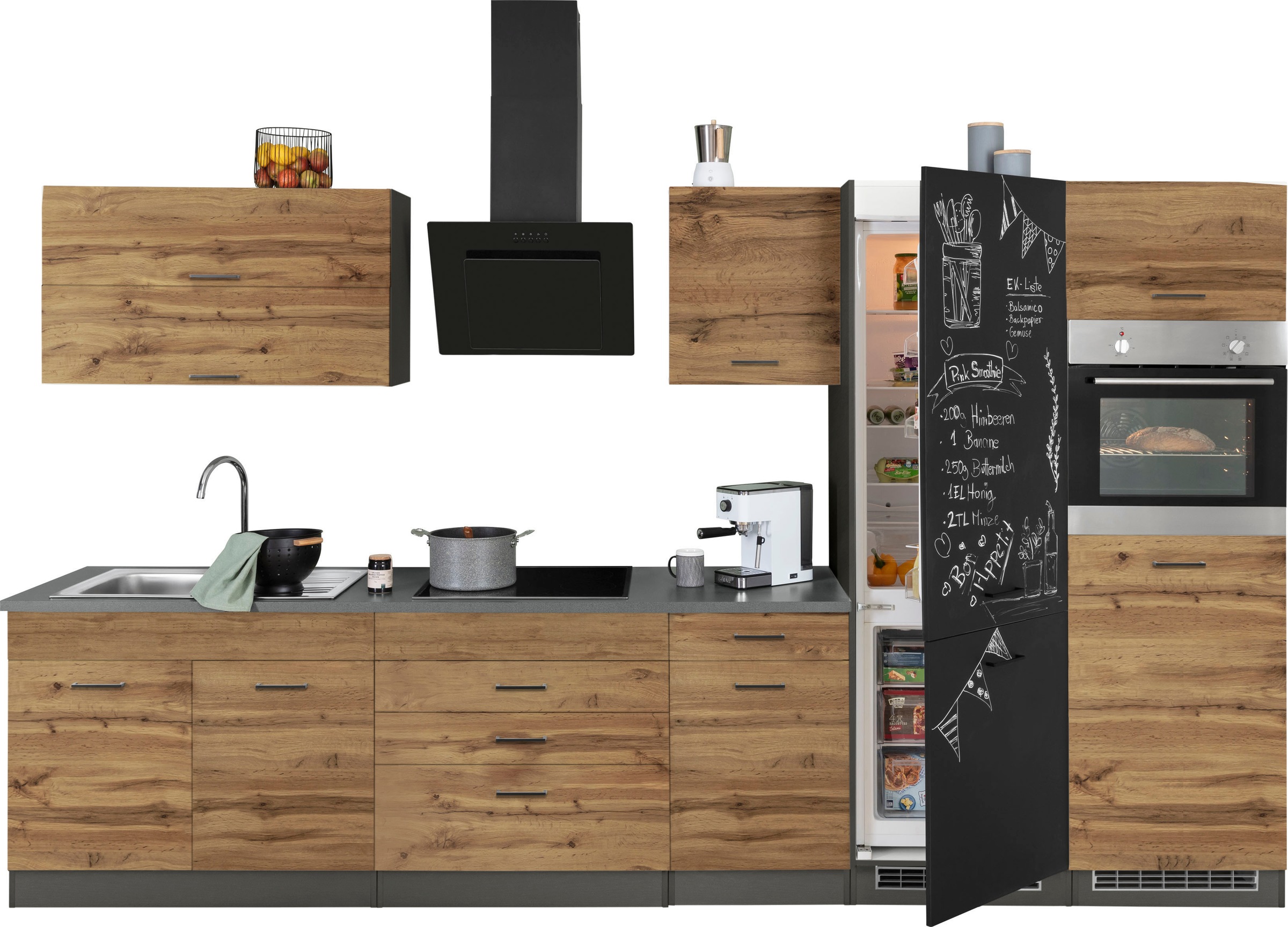 KOCHSTATION Küchenzeile »KS-Trier«, mit E-Geräten, Breite 350 cm