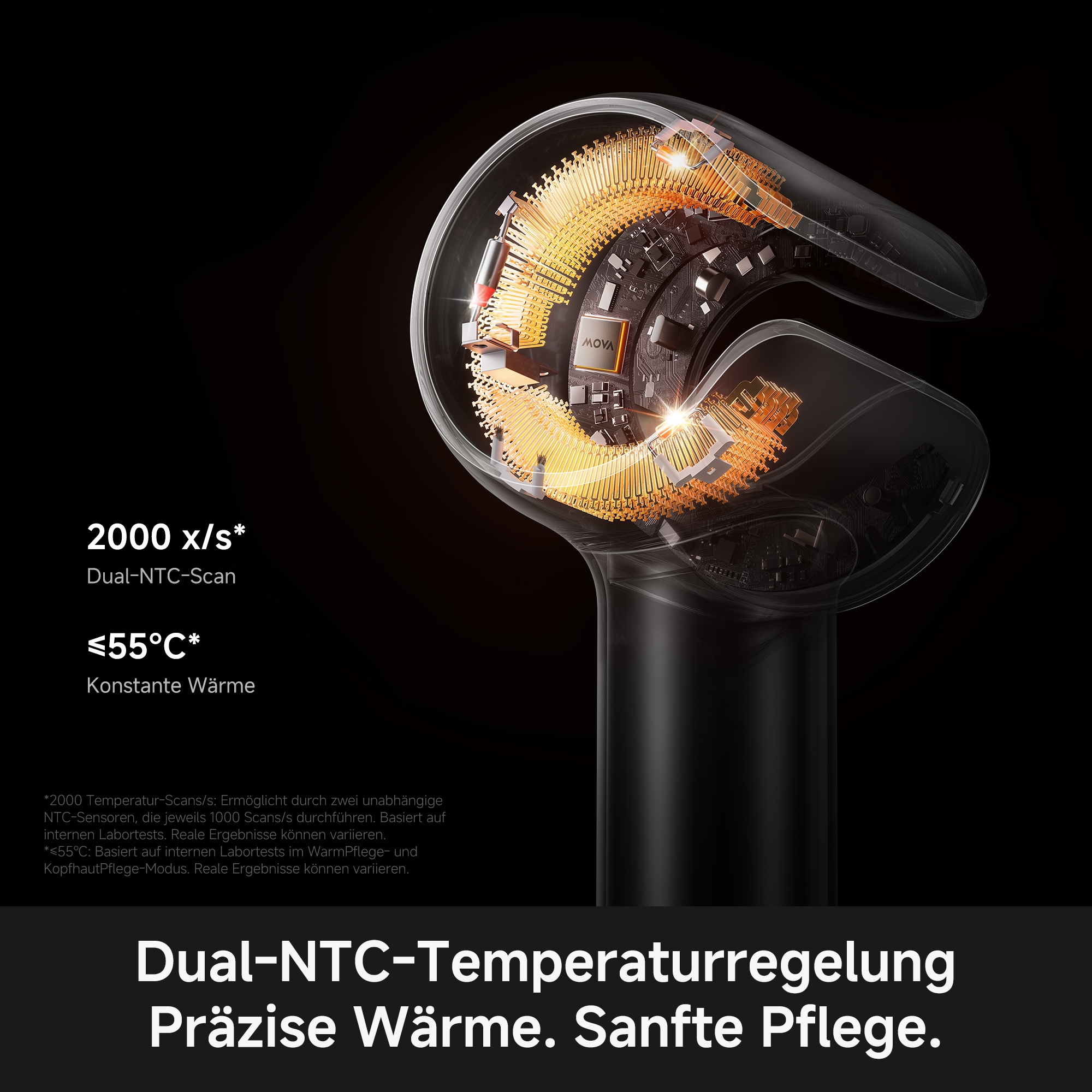 Mova Haartrockner »Aero C« 1.800 W 3 Aufsätze Hitzeschutz, schonende Pflege, leicht & kompakt