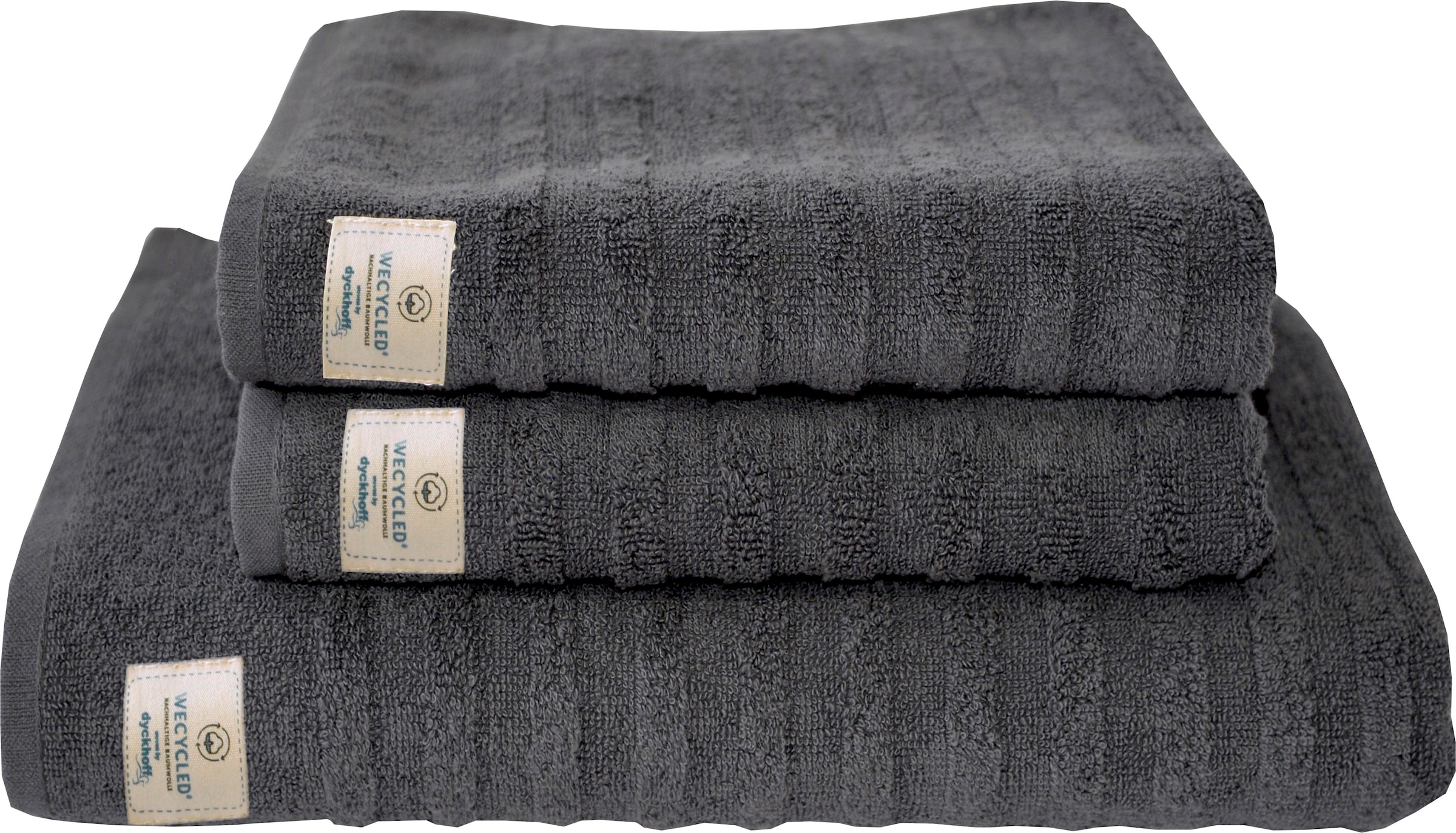Dyckhoff Handtuch Set »Wecycled«, (Set, 3 St., 2x 50x100 cm-1x 70x140 cm), günstig online kaufen