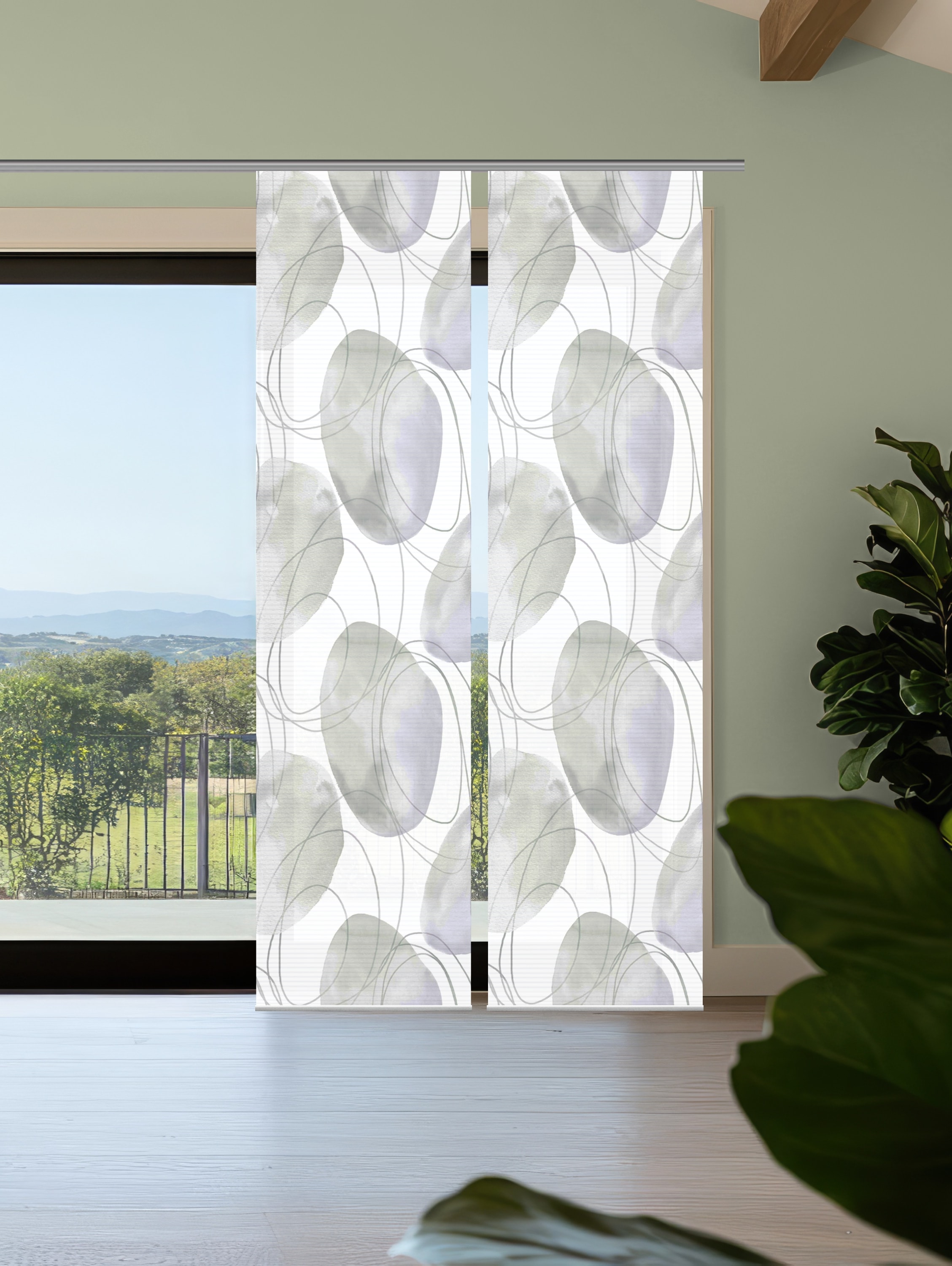 HOME in green Schiebegardine »ELLRIK« Paneelwagen 2 Stk. tlg. Bambusoptik, günstig online kaufen