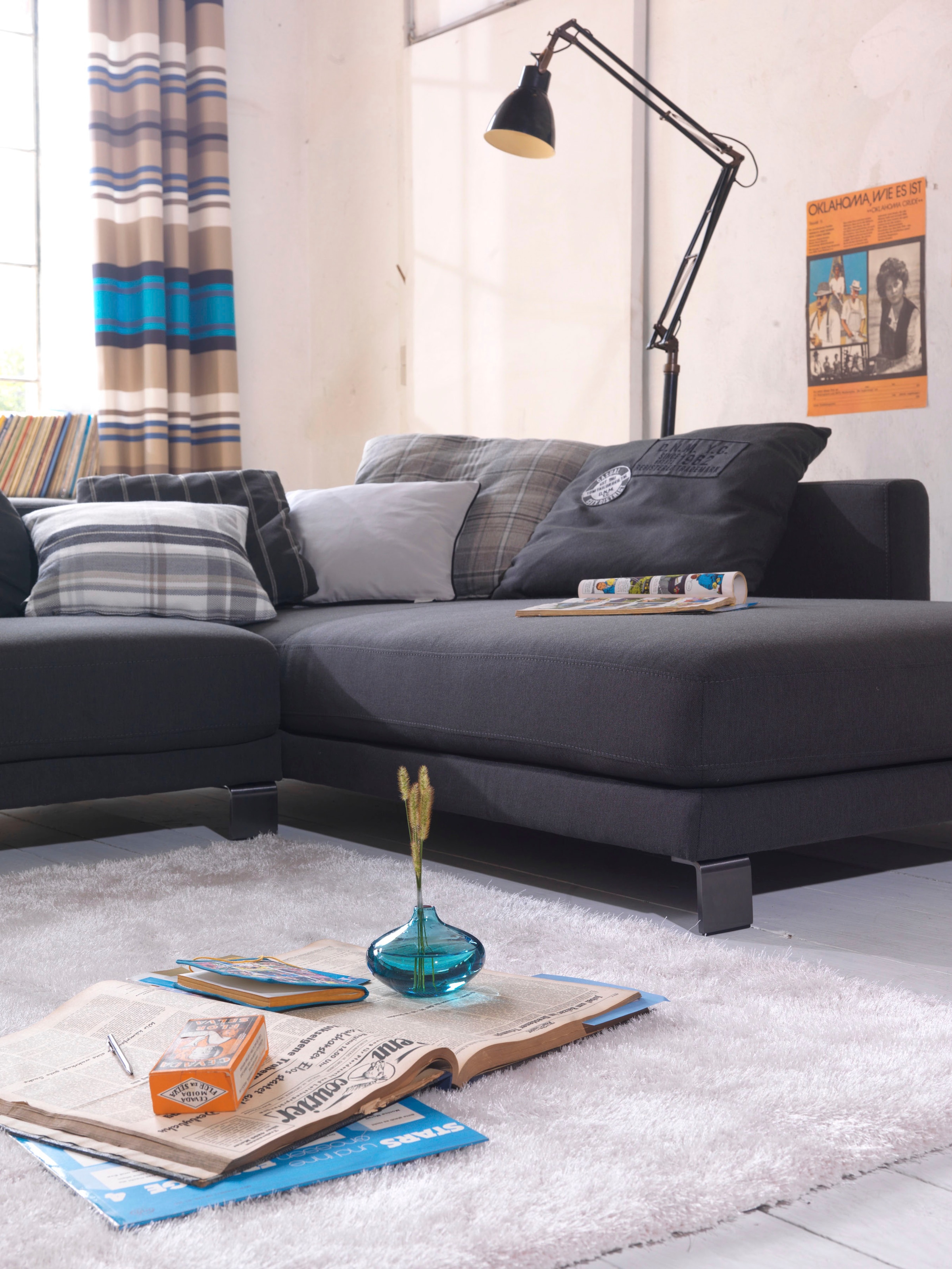 TOM TAILOR HOME Hochflor-Teppich »Soft«, rechteckig, 35 mm Höhe, handgetuftet, Uni-Farben, super weich und flauschig