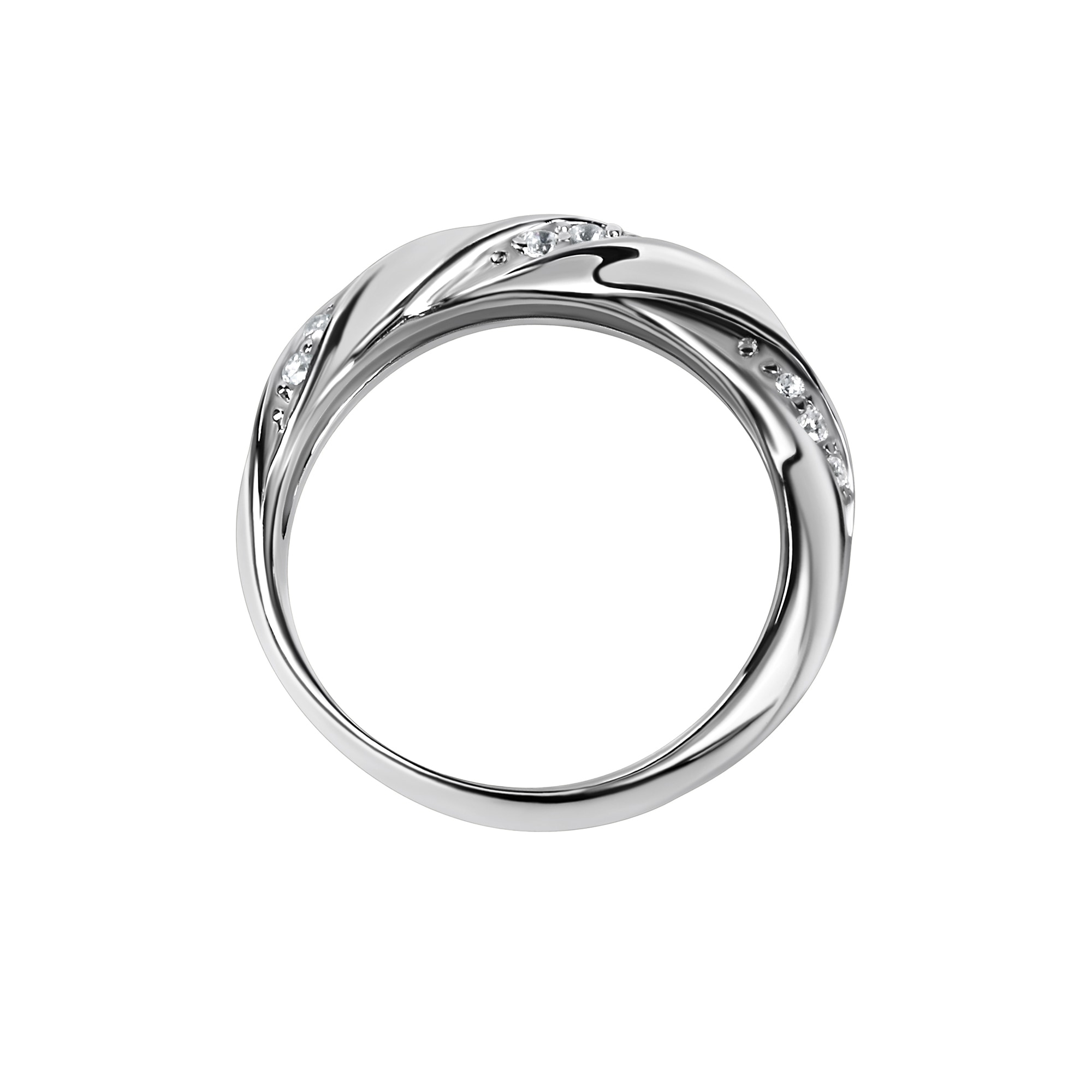 Zeeme Fingerring »Silber 925 rhodiniert mit Zirkonia weiß«