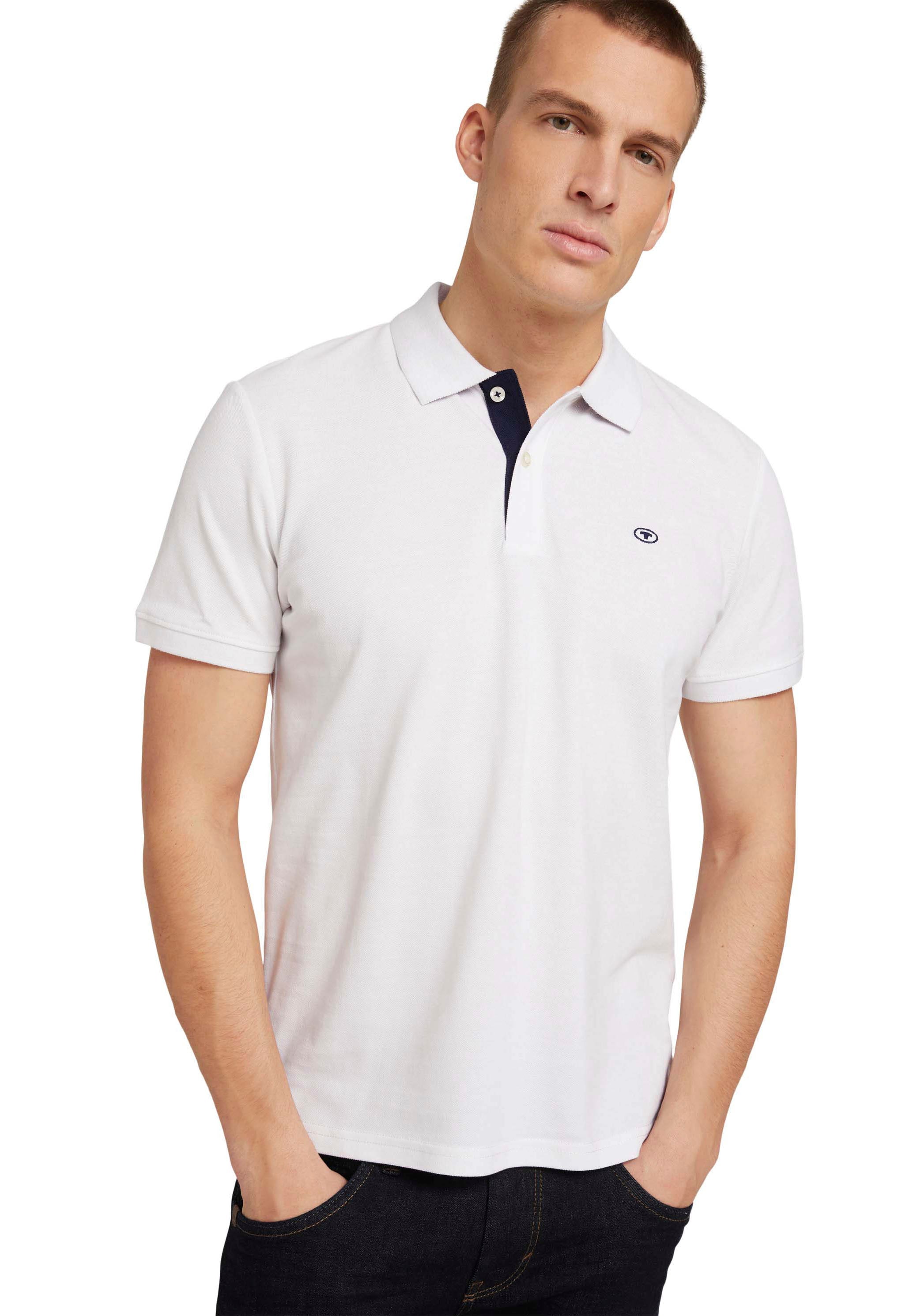 TOM TAILOR Poloshirt, mit kontrastfarbener Knopfleiste und kleinem Logo  online bei