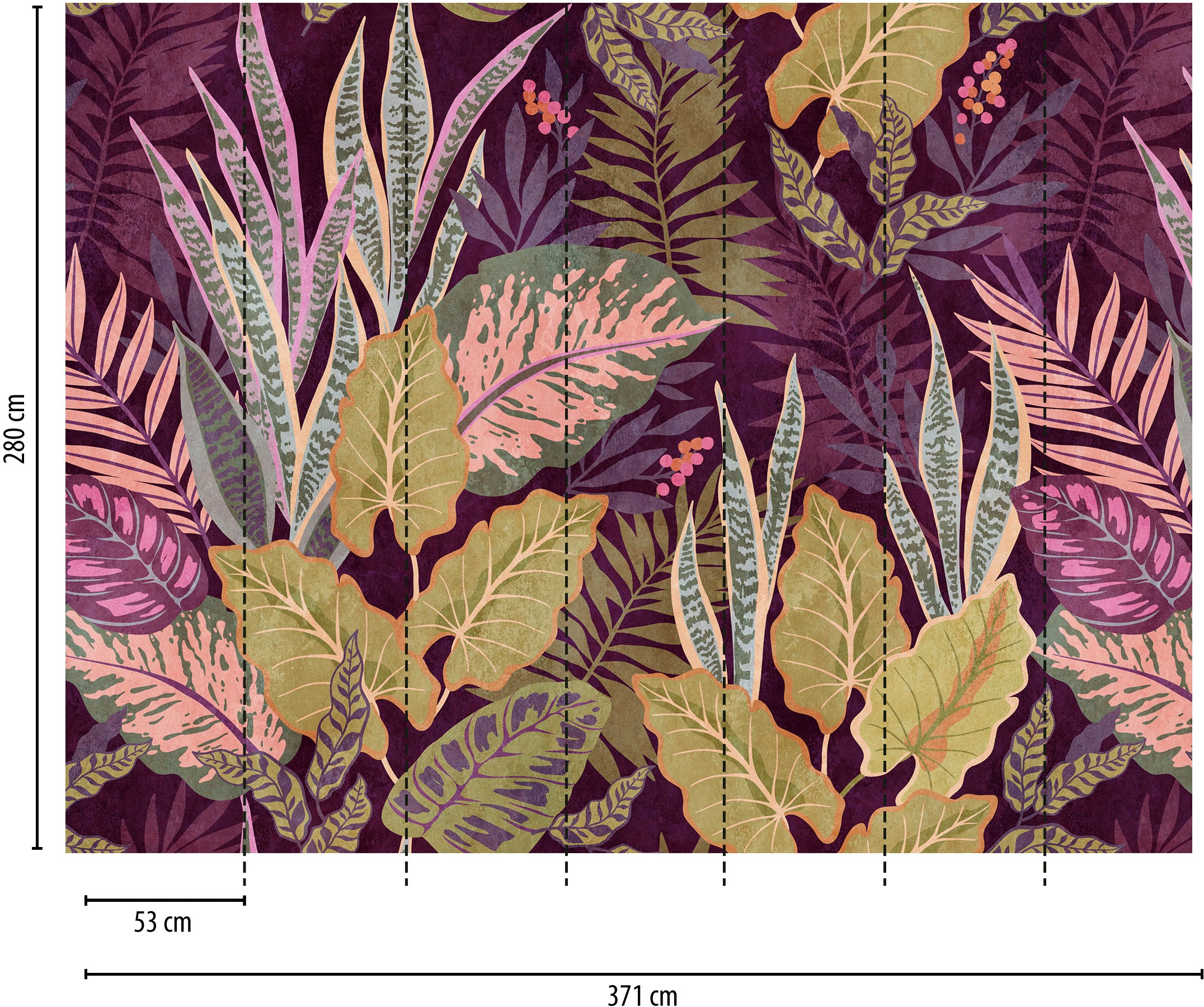 living walls Fototapete »The Wall«, botanisch-natürlich-floral, Fototapete Floral Tapete Dschungel Tapeten Wohnzimmer Design Optik
