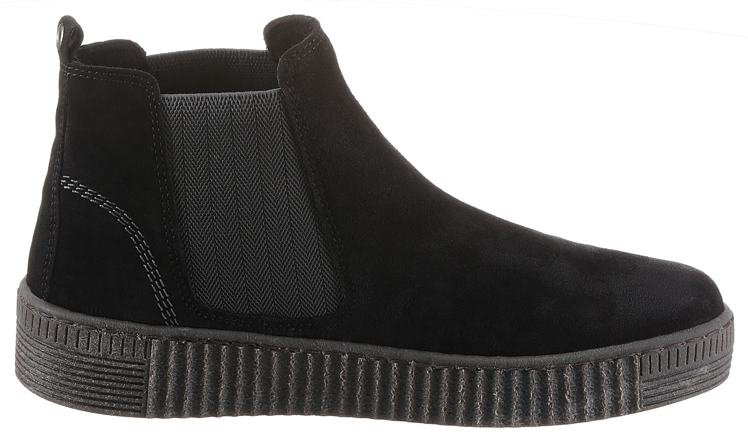 Gabor Chelseaboots, Plateau, Stiefelette, Schlupfschuh mit dezenten Kontrastnähten
