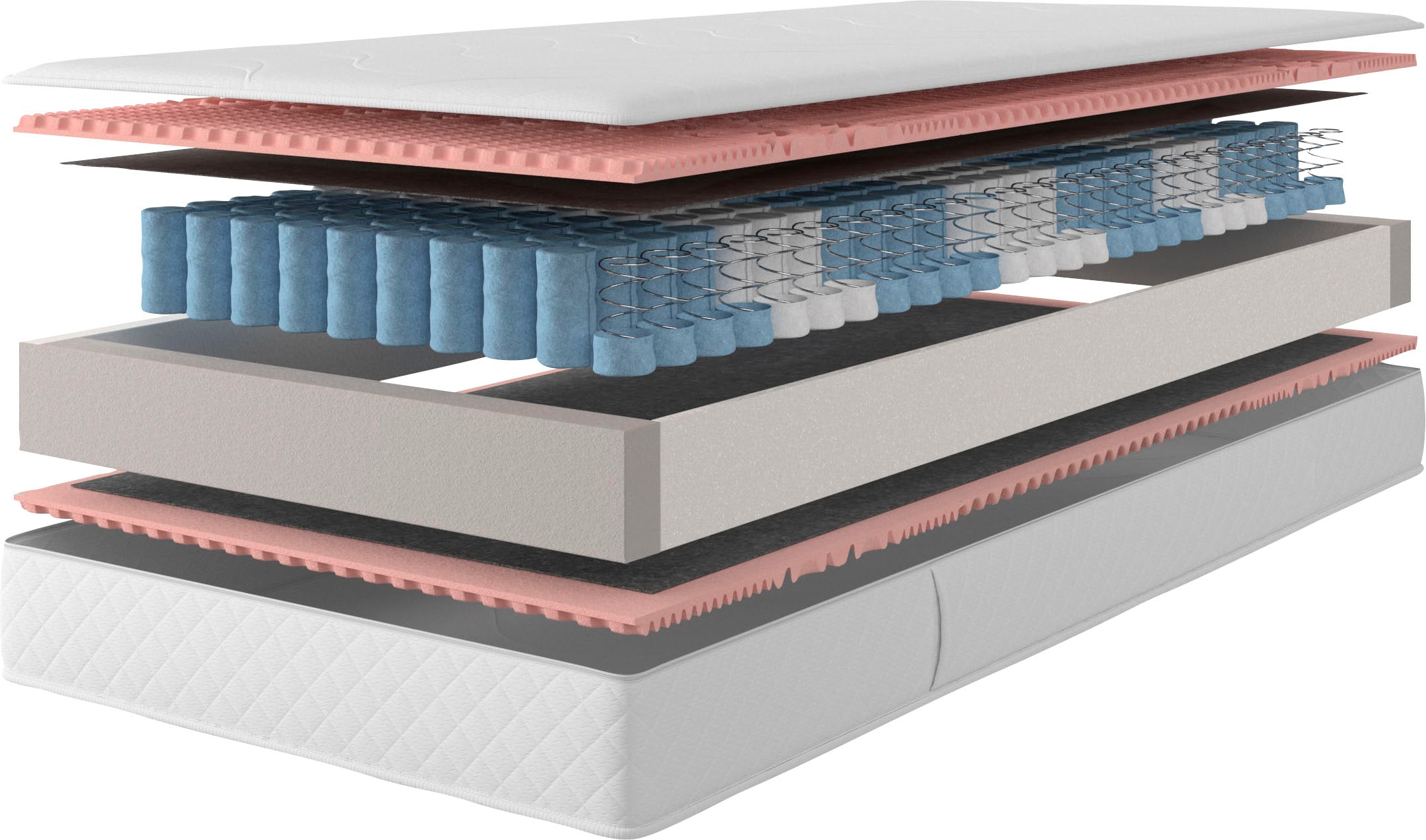 fan Taschenfederkernmatratze »Loona, 7 Zonen Matratze 90x200 cm, 140x200 cm & weitere Größen,«, 24 cm hoch, 420 Federn, (1 St., 1-tlg.), Matratzen H2-H4, ergonomisch, atmungsaktiv, 420 Federn bei 100x200 cm