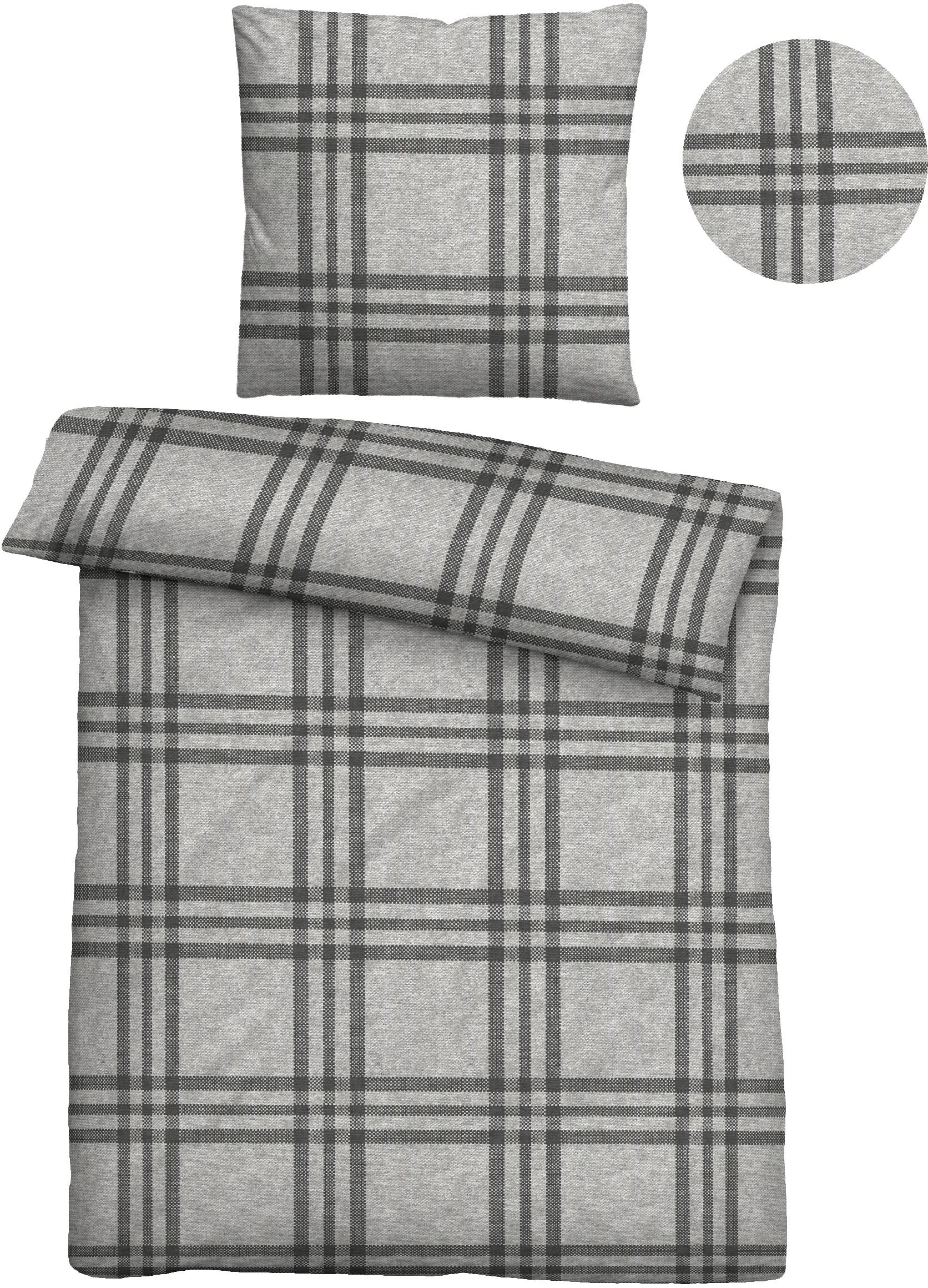 Biberna Bettwäsche »Lya«, kuschelig warm, weich, Melange, 100% Baumwolle, made in Germany